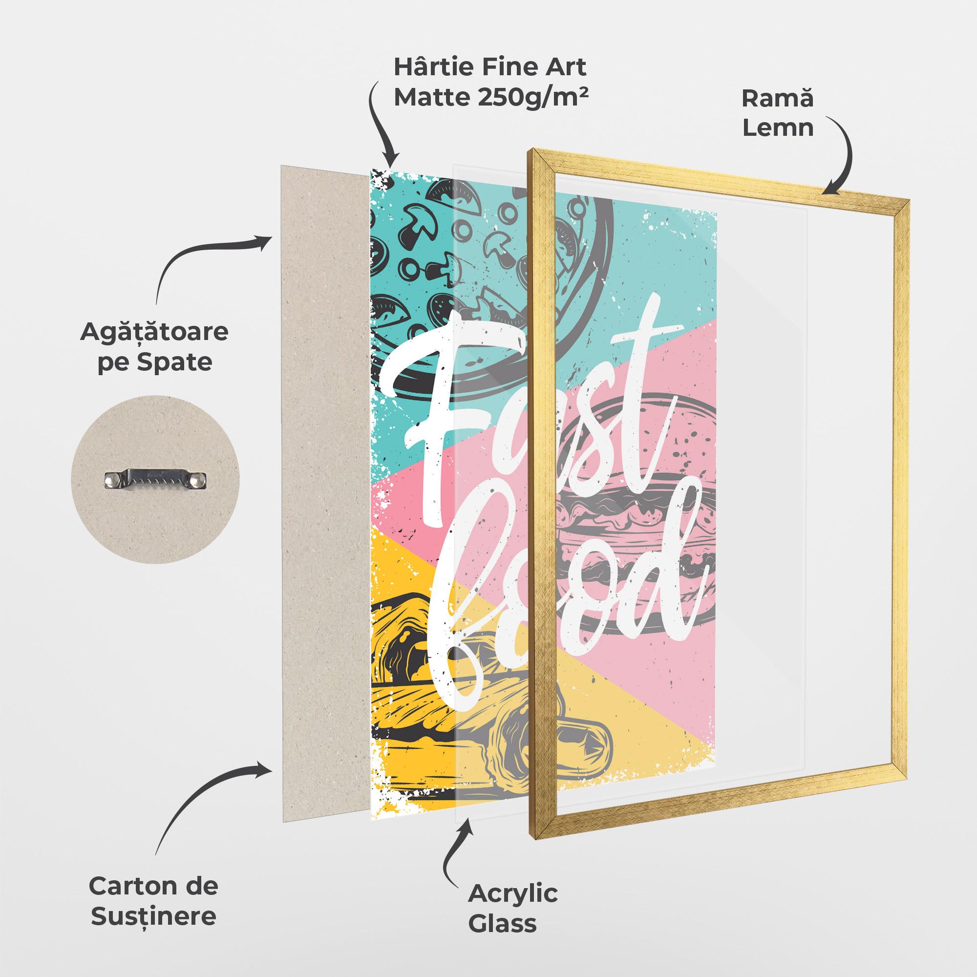 Poster Înrămat Fast Food Pink mockup 1