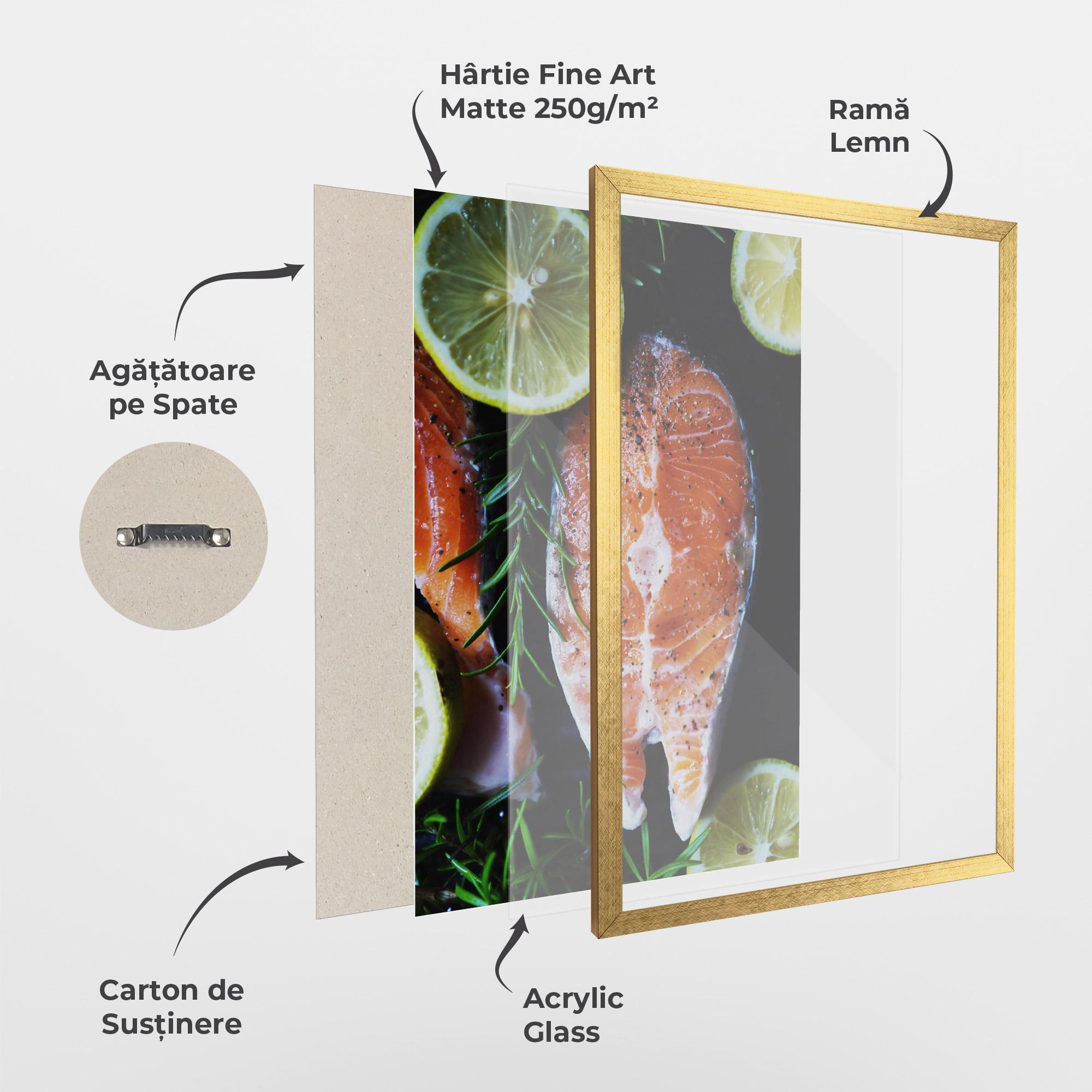 Poster Înrămat Fish With Lemons mockup 1