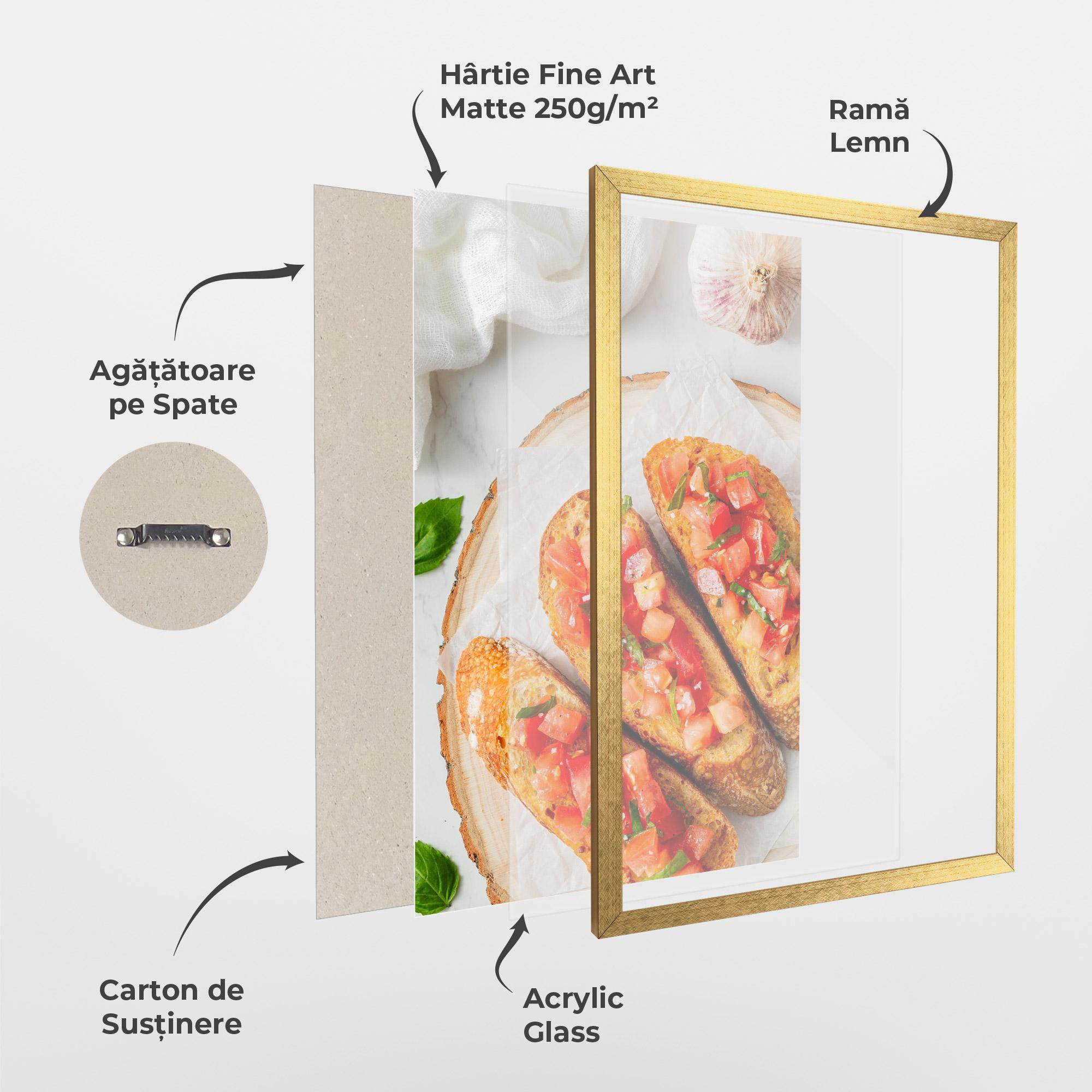 Poster Înrămat Tomatoes On Bread mockup 1