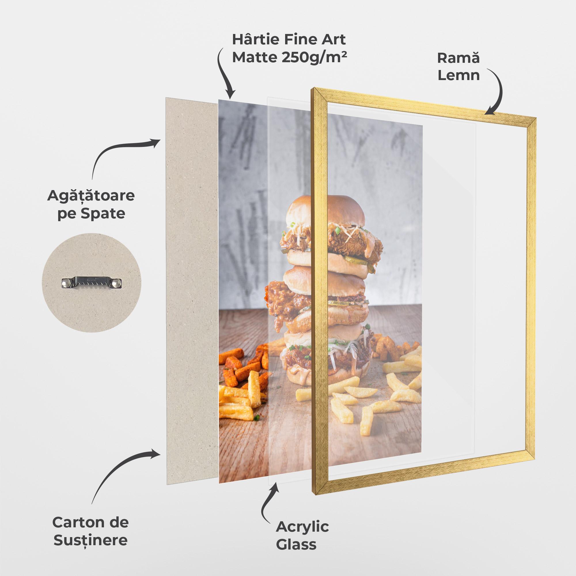 Poster Înrămat Triple Hamburger mockup 1