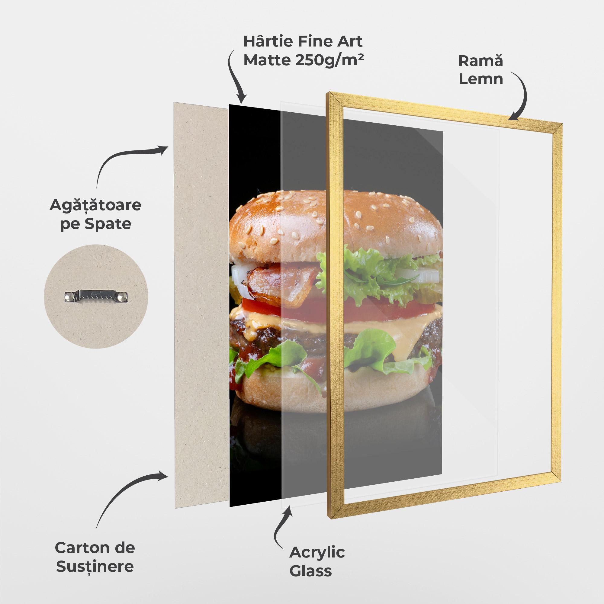 Poster Înrămat Yumm Hamburger mockup 1