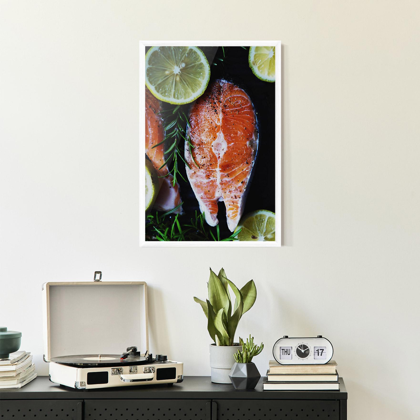 Poster Înrămat Fish With Lemons mockup 2