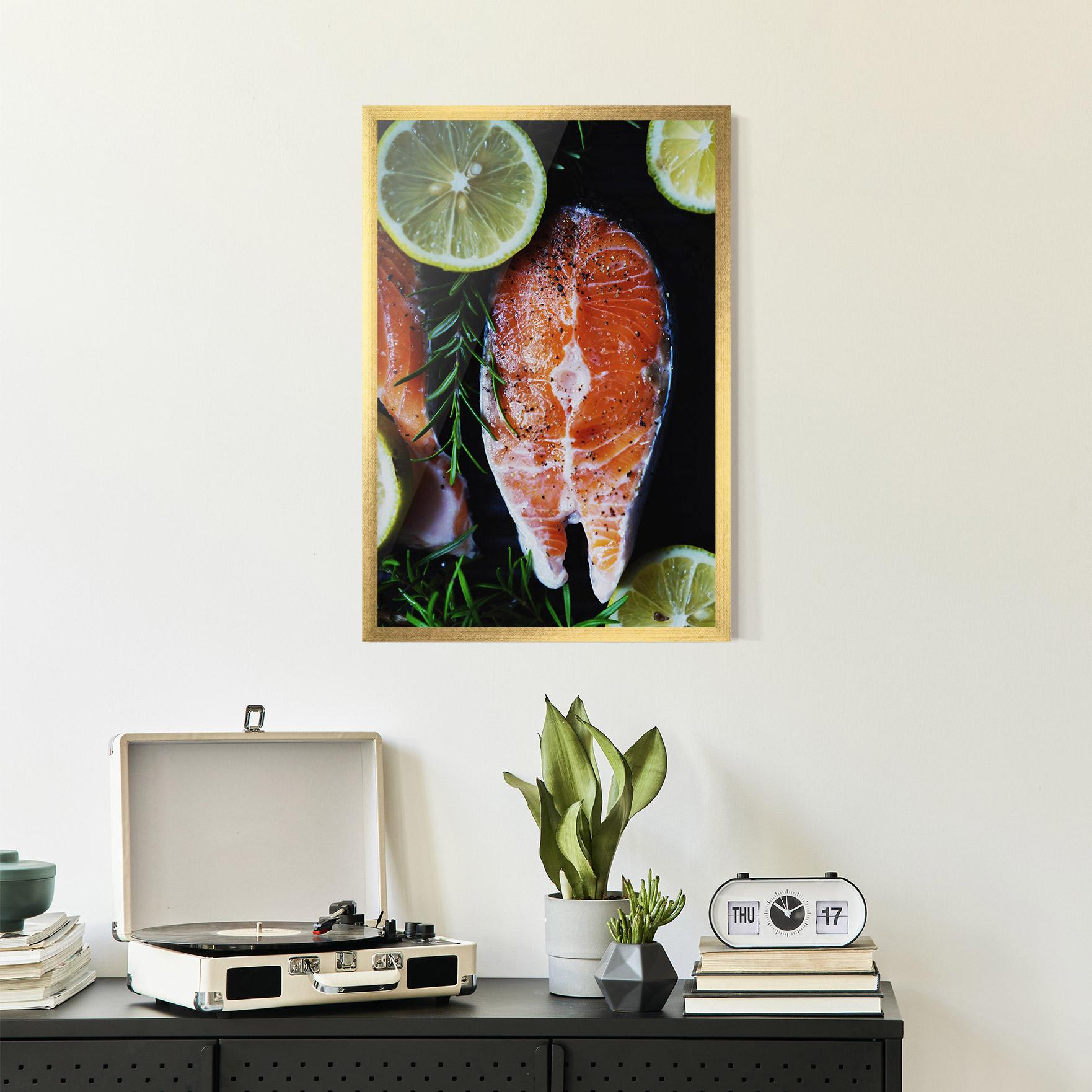 Poster Înrămat Fish With Lemons mockup 2