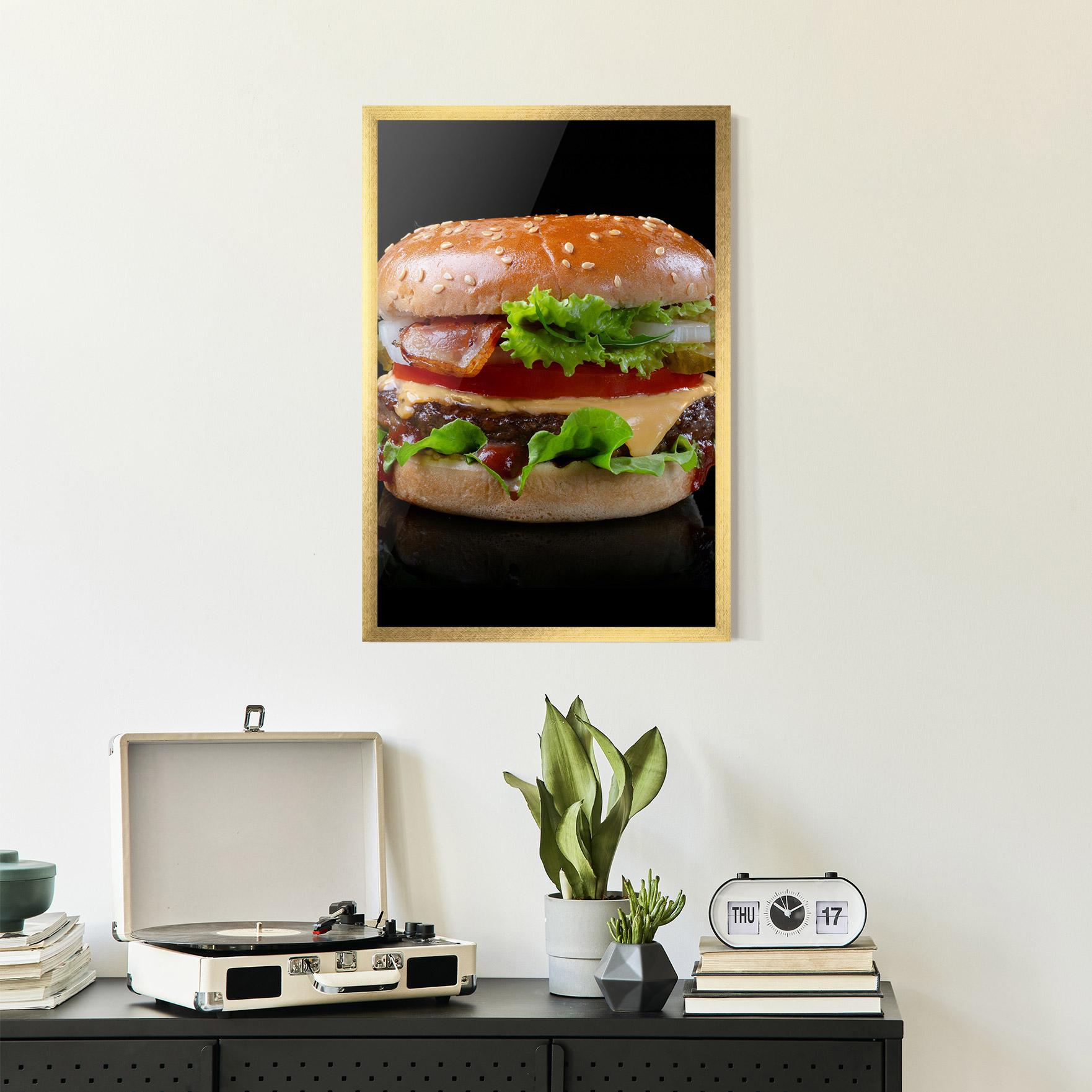 Poster Înrămat Yumm Hamburger mockup 2
