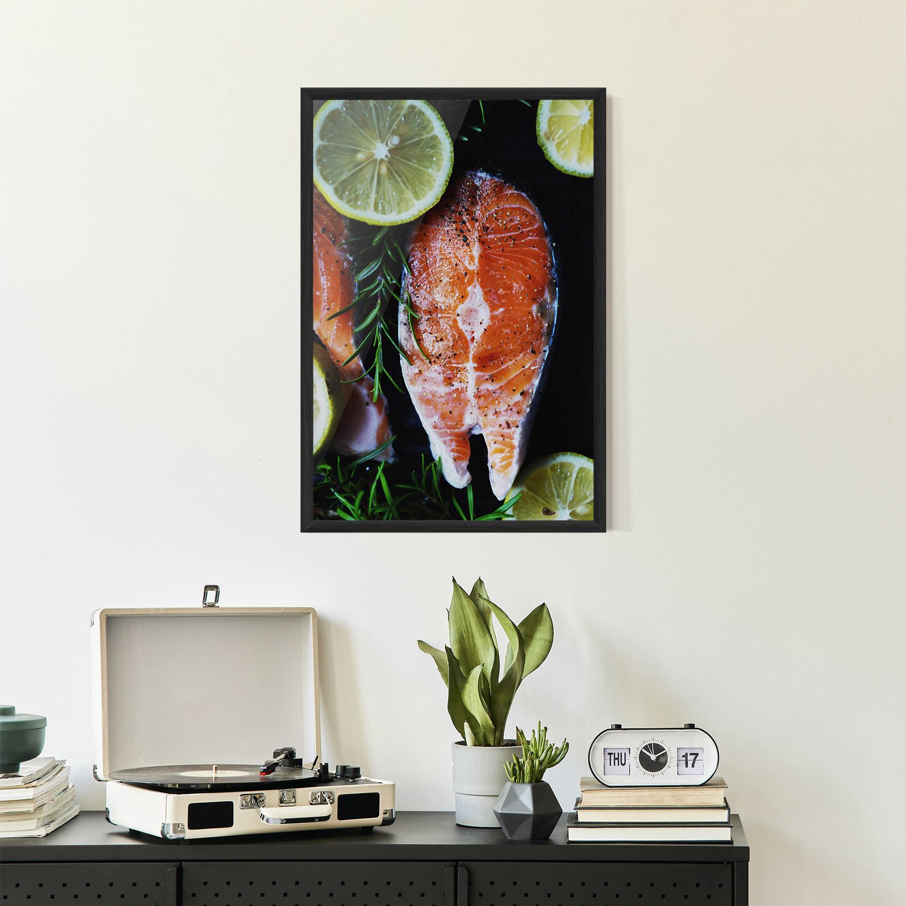 Poster Înrămat Fish With Lemons mockup 2