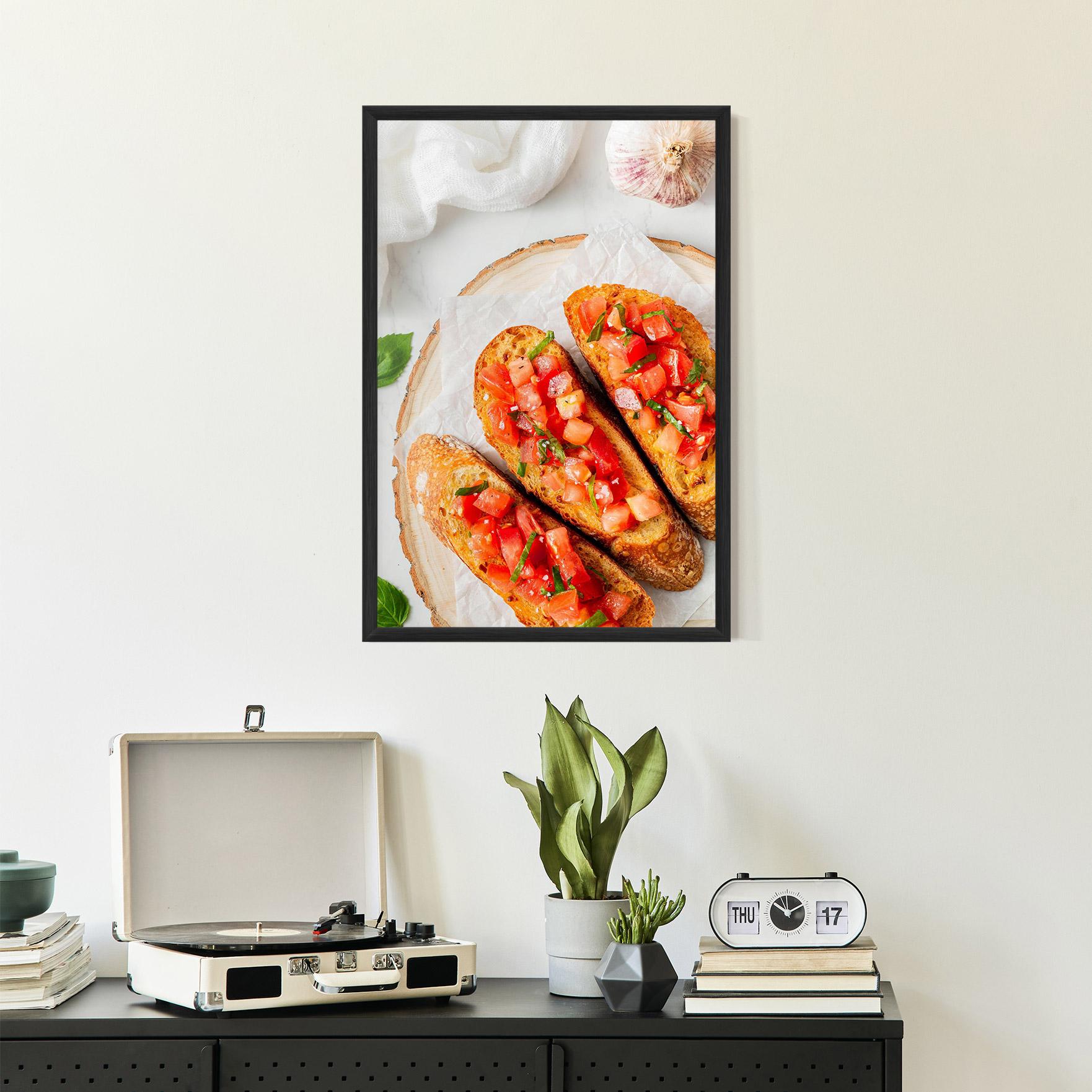 Poster Înrămat Tomatoes On Bread mockup 2