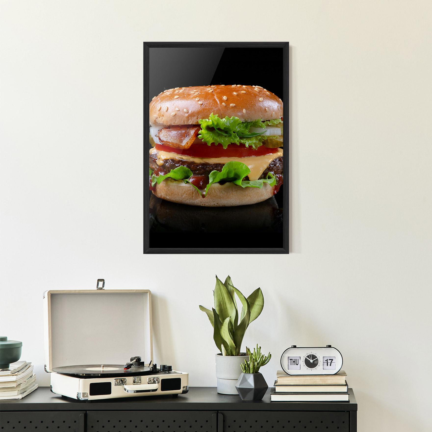 Poster Înrămat Yumm Hamburger mockup 2