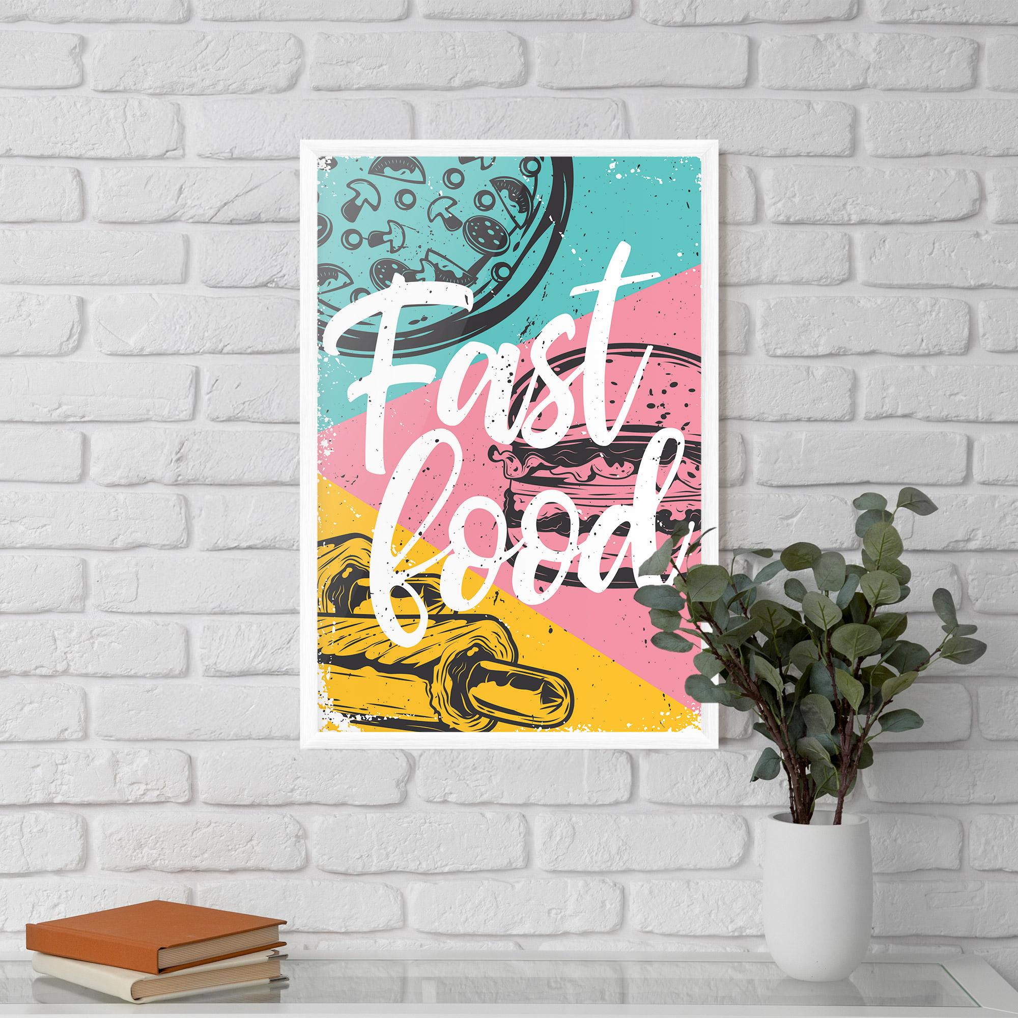 Poster Înrămat Fast Food Pink mockup 5