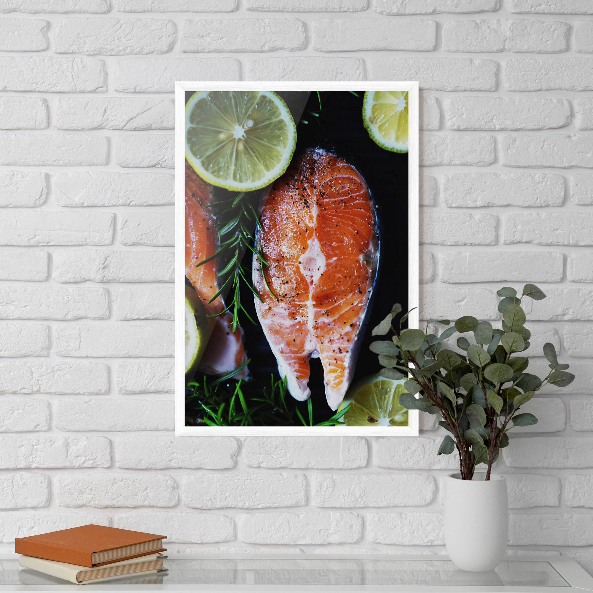 Poster Înrămat Fish With Lemons mockup 5