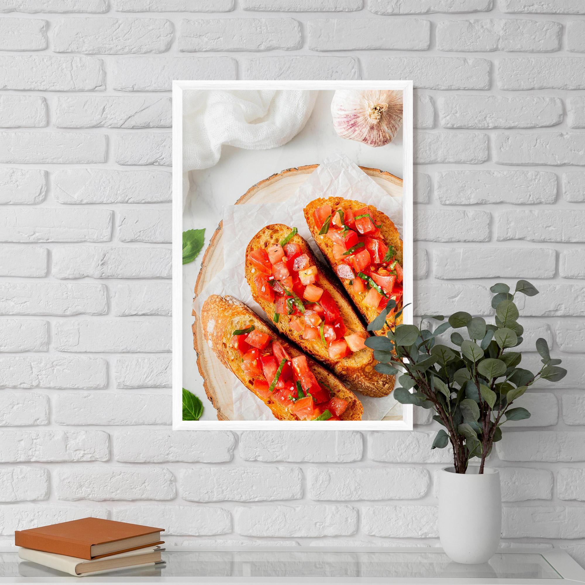 Poster Înrămat Tomatoes On Bread mockup 5