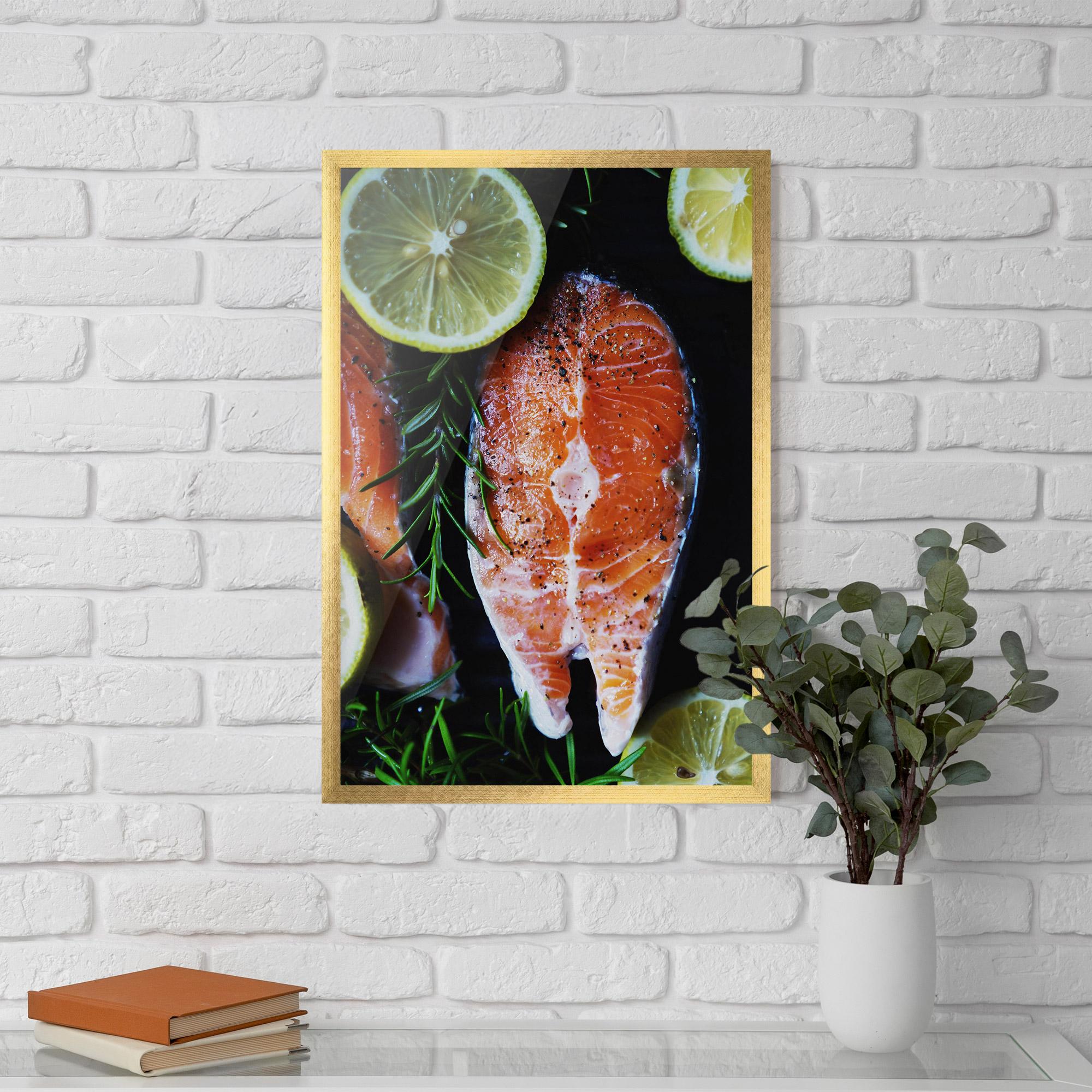 Poster Înrămat Fish With Lemons mockup 5
