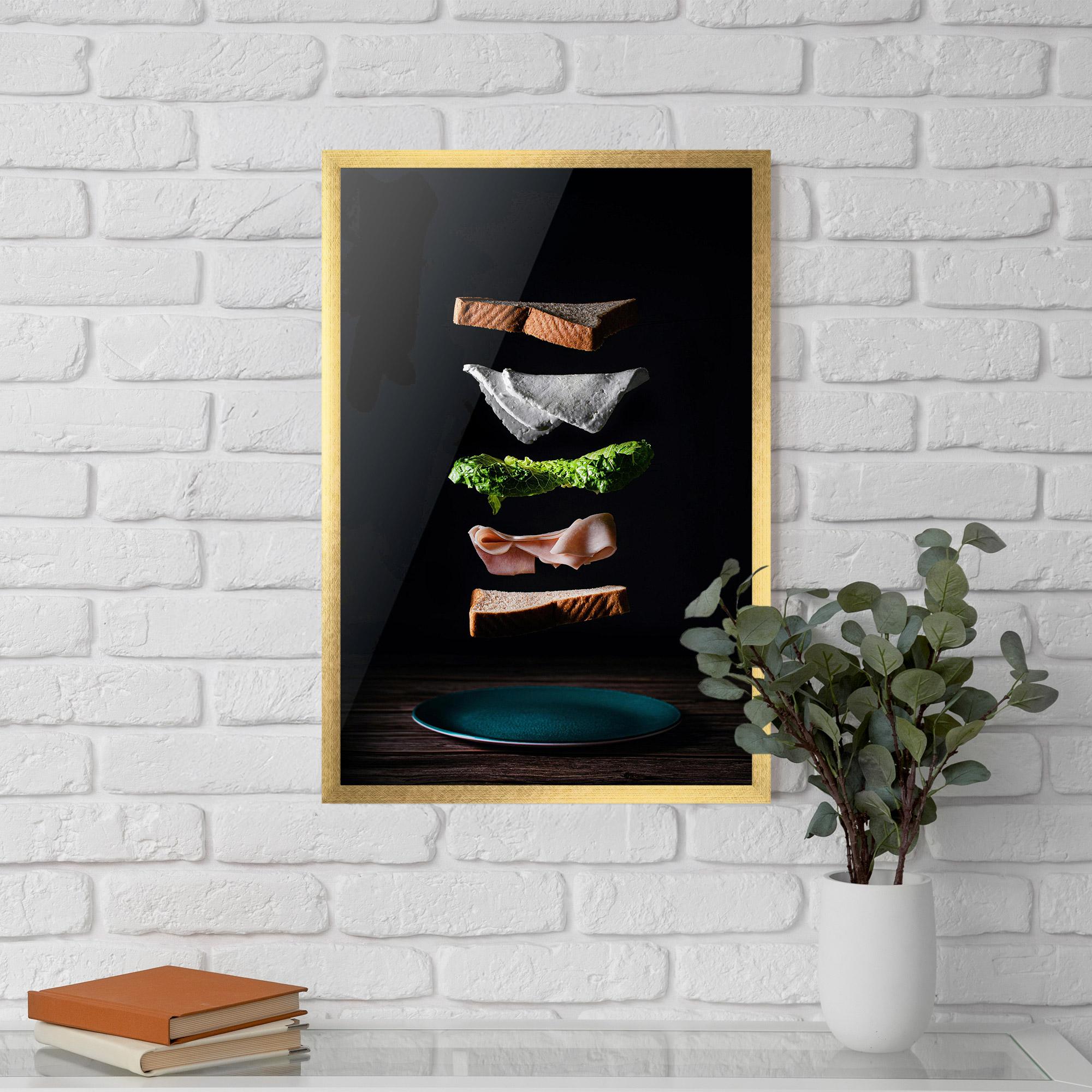 Poster Înrămat Floating Sandwich mockup 5
