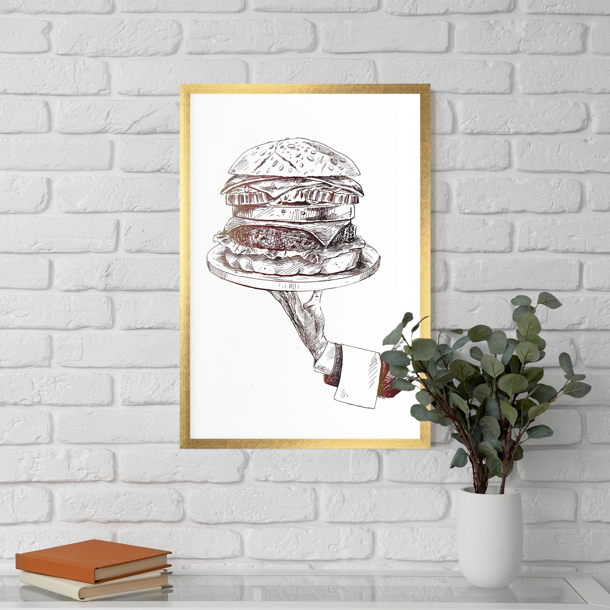 Holding Hamburger mockup 5