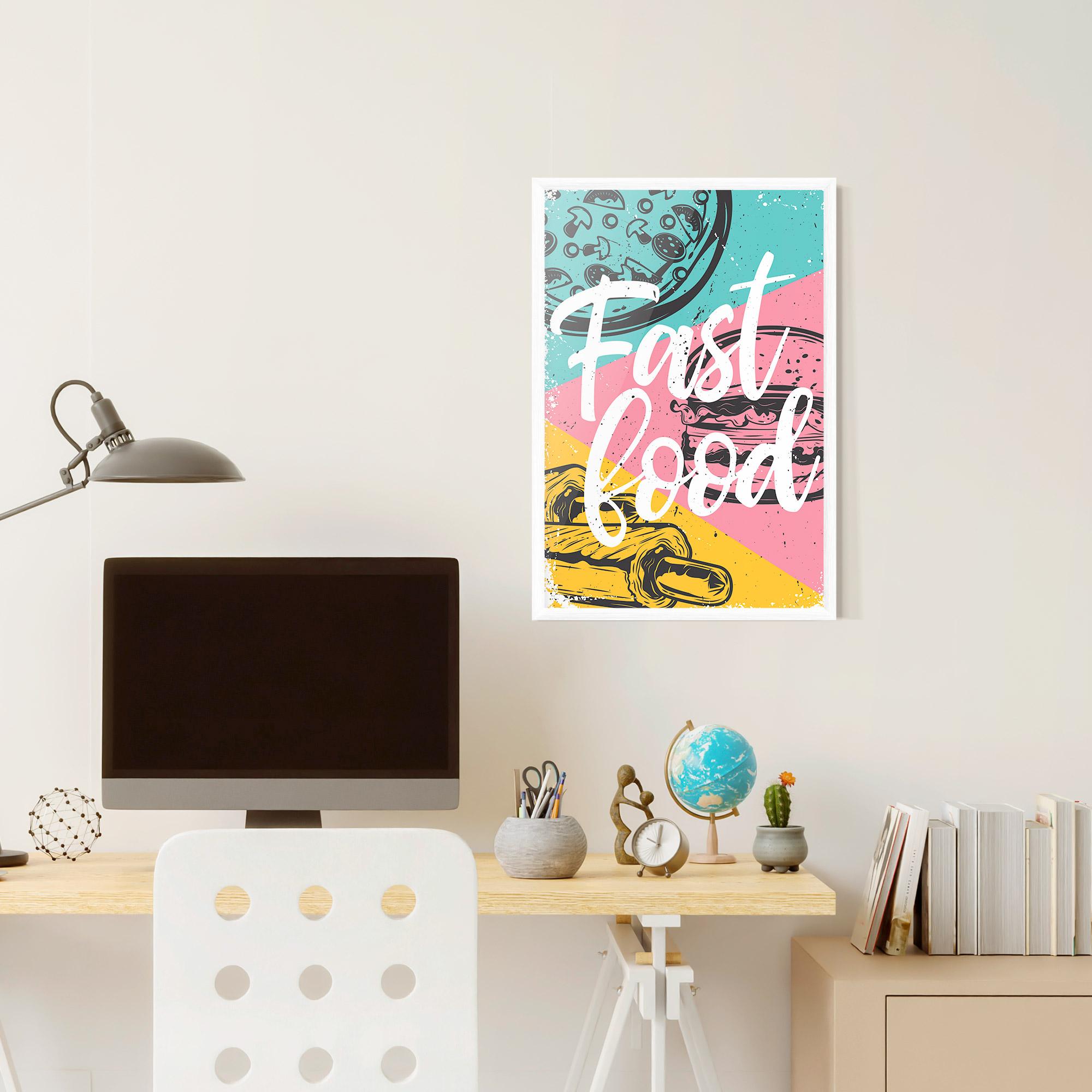 Poster Înrămat Fast Food Pink mockup 6