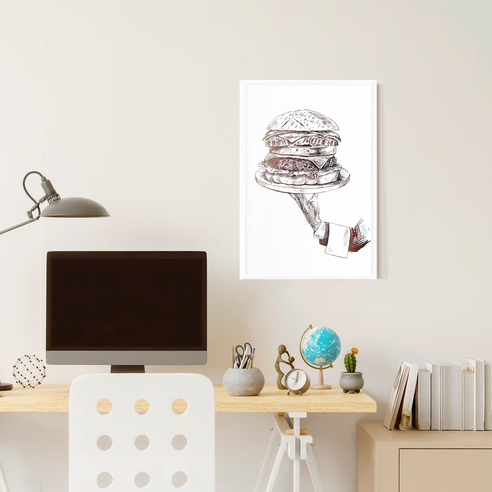 Holding Hamburger mockup 6