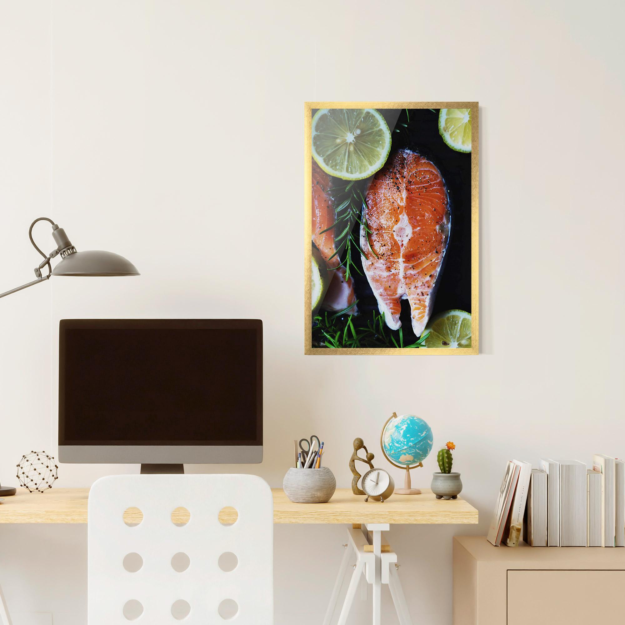 Poster Înrămat Fish With Lemons mockup 6