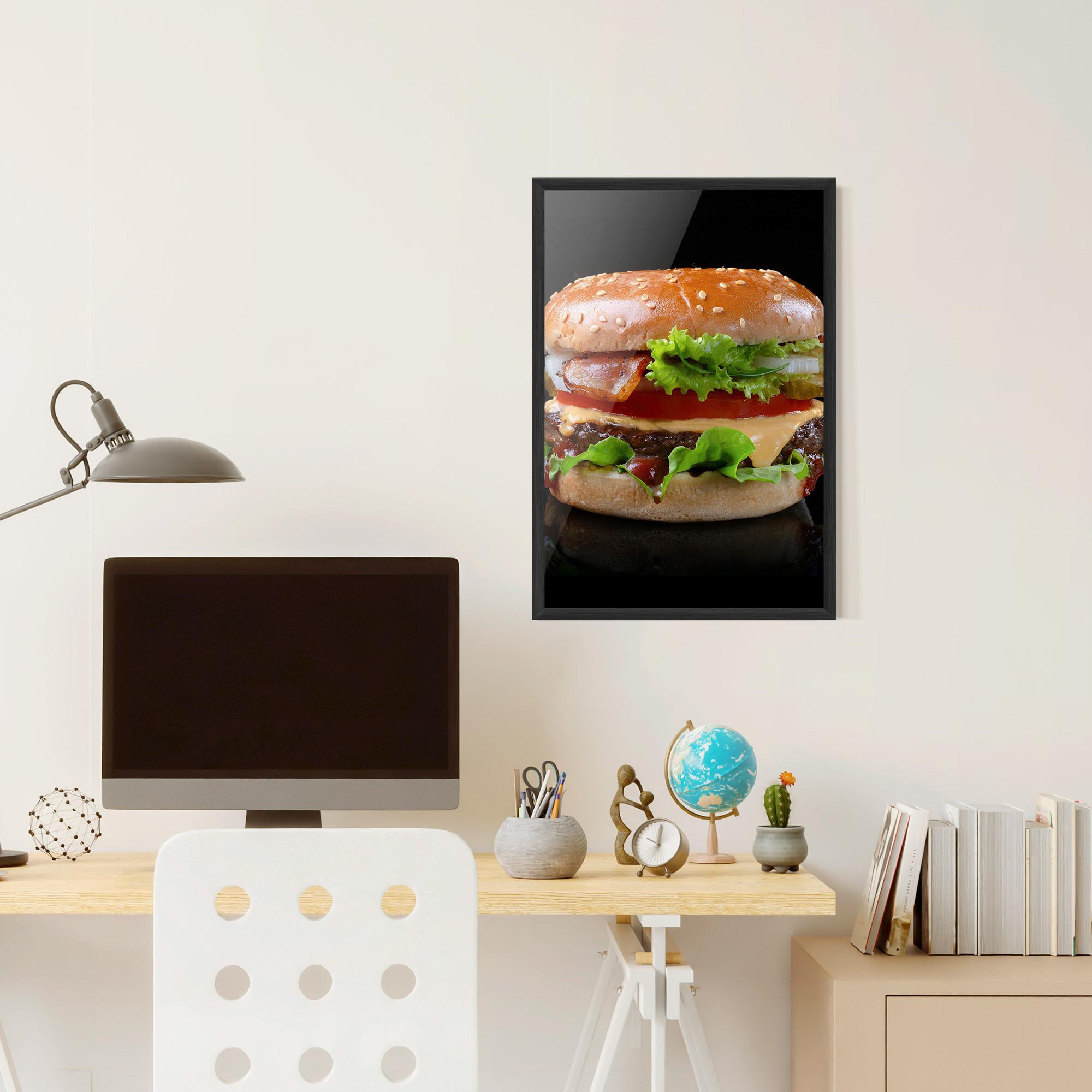 Poster Înrămat Yumm Hamburger mockup 6