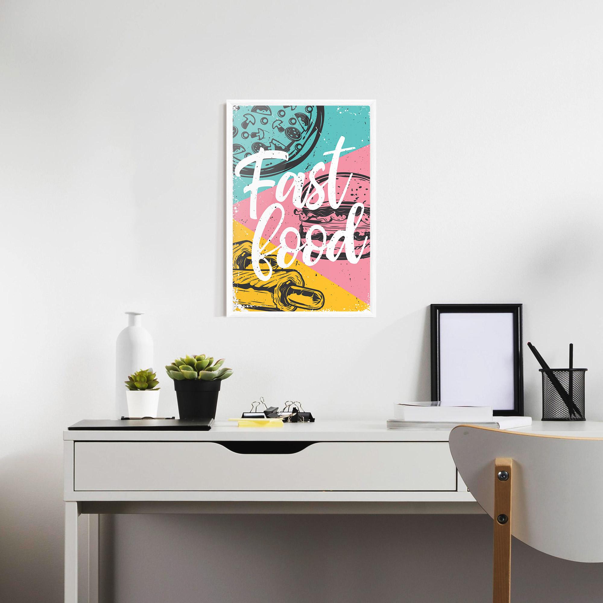 Poster Înrămat Fast Food Pink mockup 7