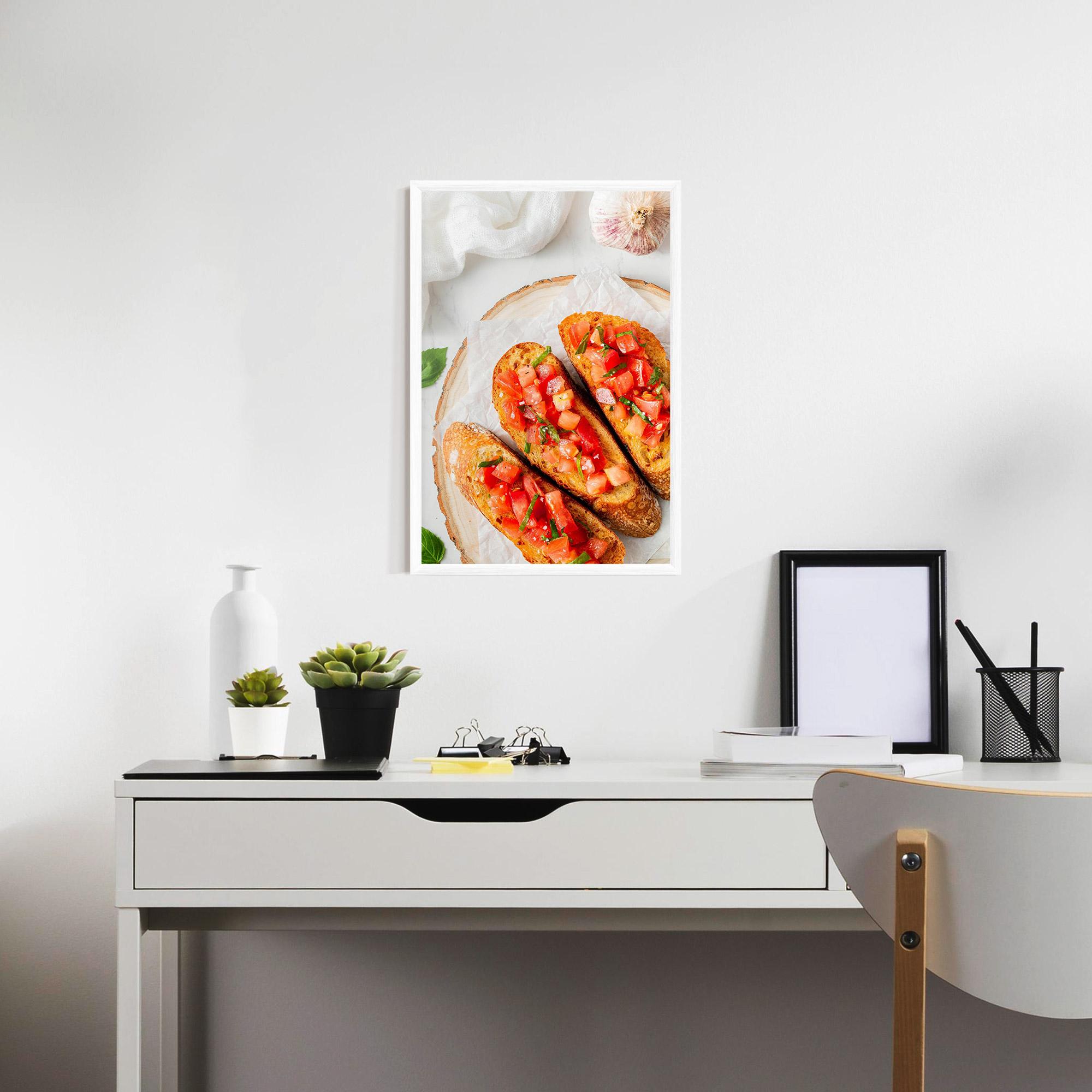 Poster Înrămat Tomatoes On Bread mockup 7
