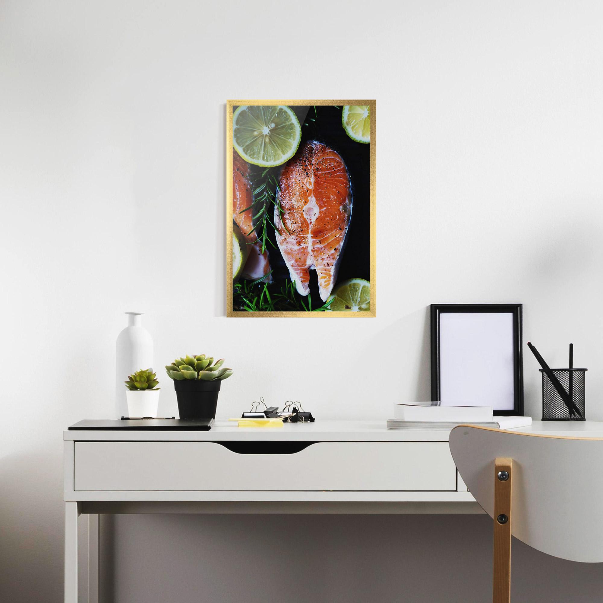 Poster Înrămat Fish With Lemons mockup 7