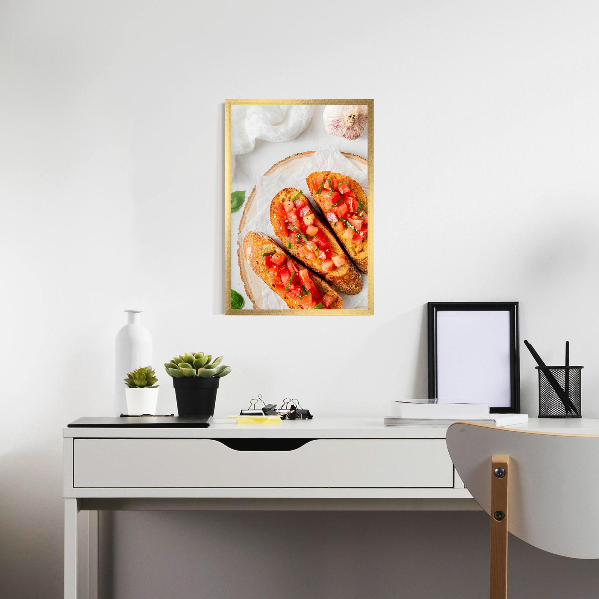 Poster Înrămat Tomatoes On Bread mockup 7