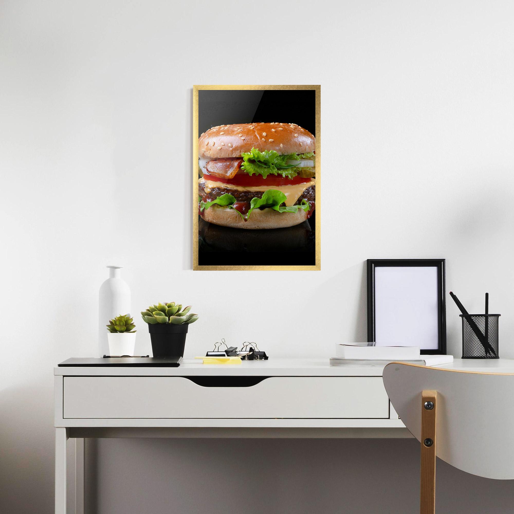Poster Înrămat Yumm Hamburger mockup 7