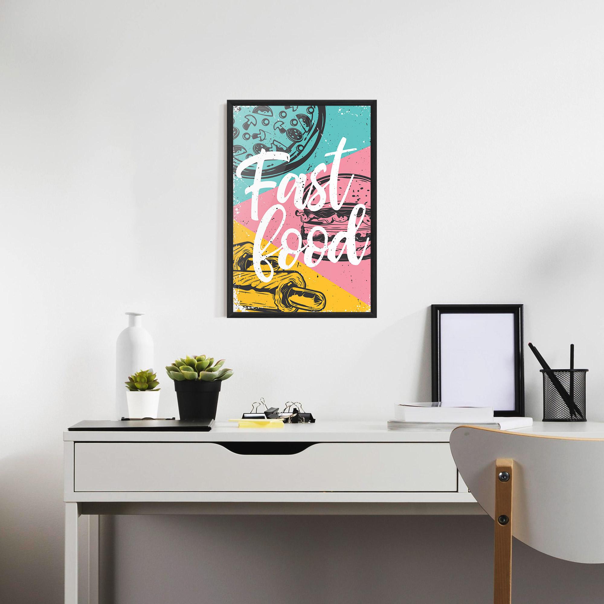 Poster Înrămat Fast Food Pink mockup 7