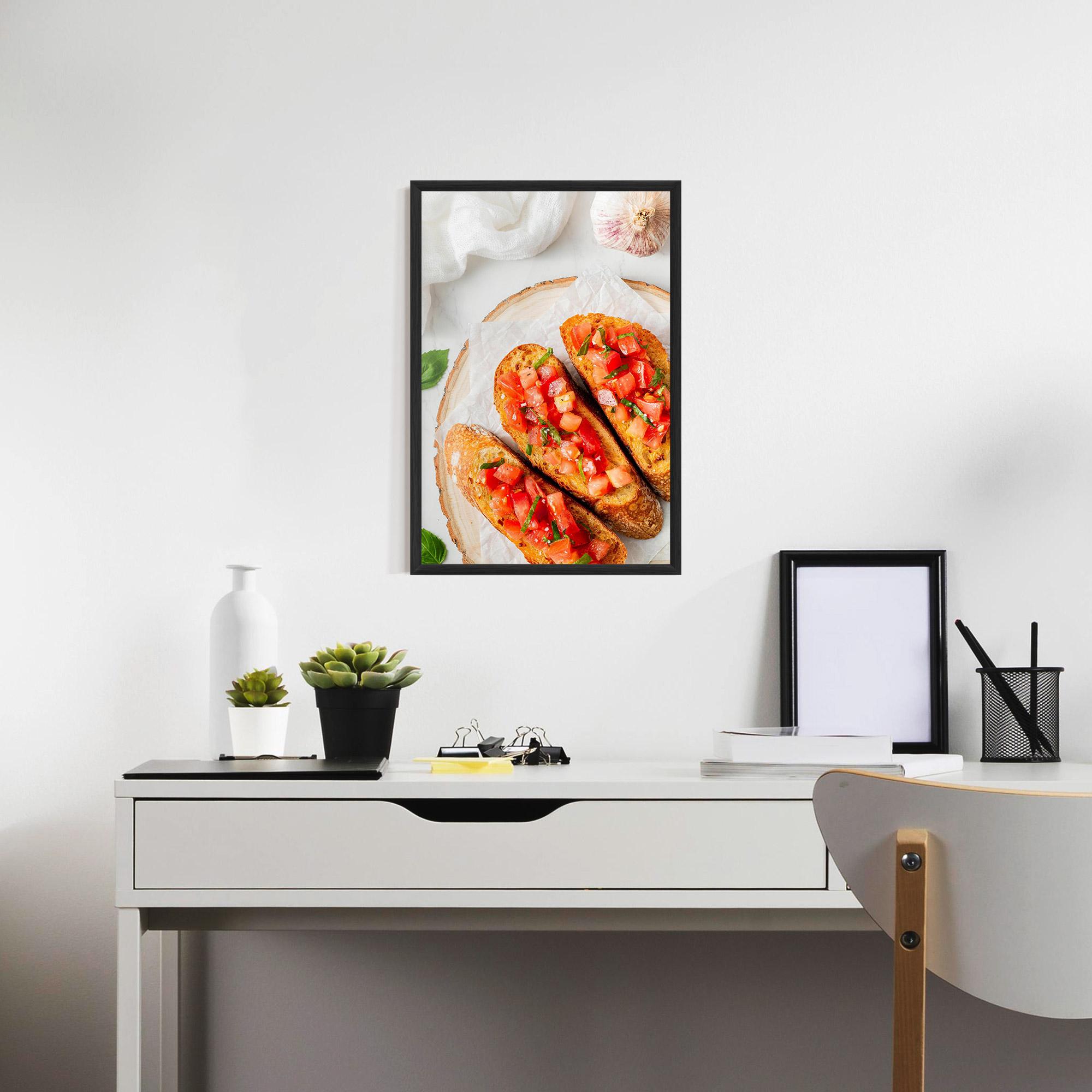 Poster Înrămat Tomatoes On Bread mockup 7