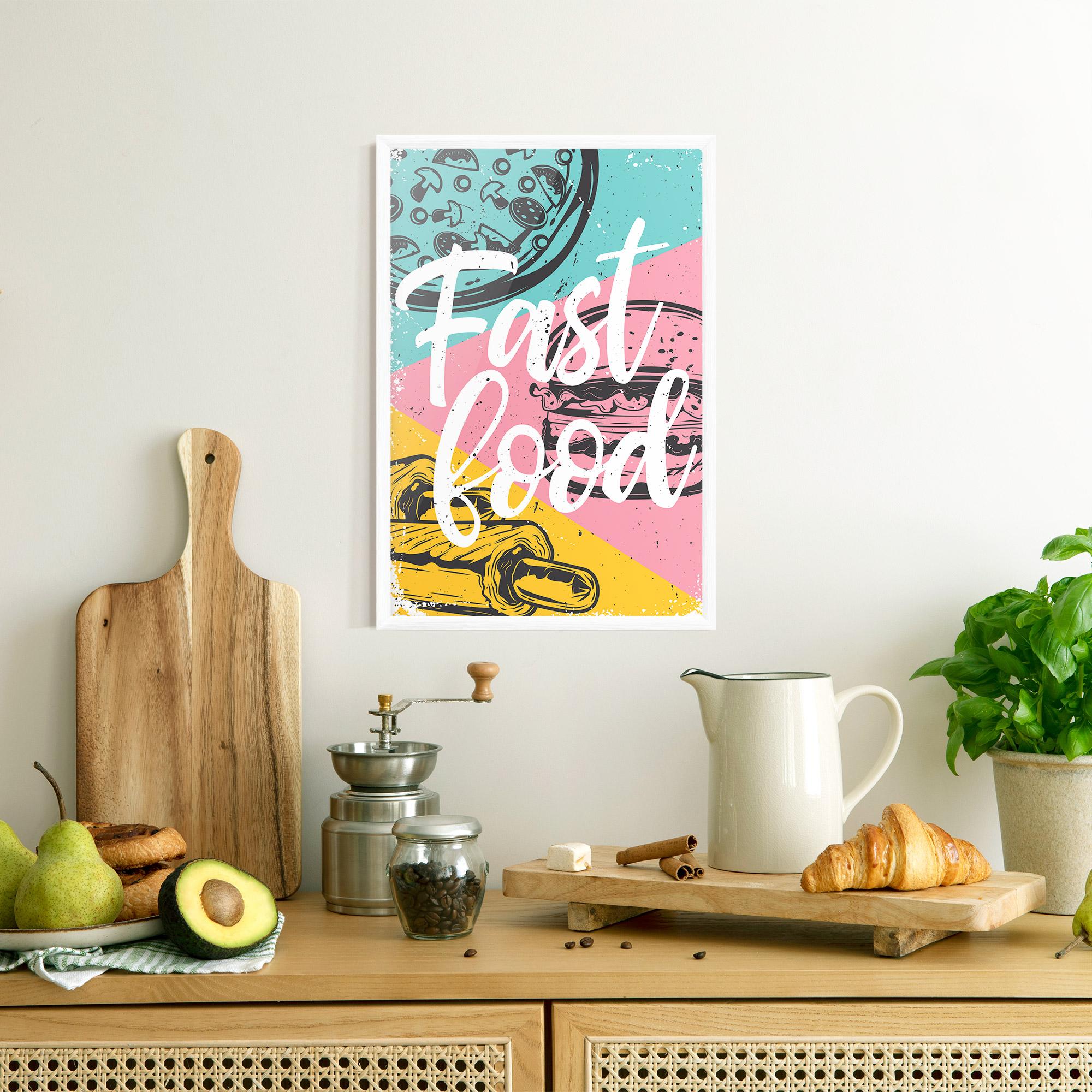 Poster Înrămat Fast Food Pink mockup 8