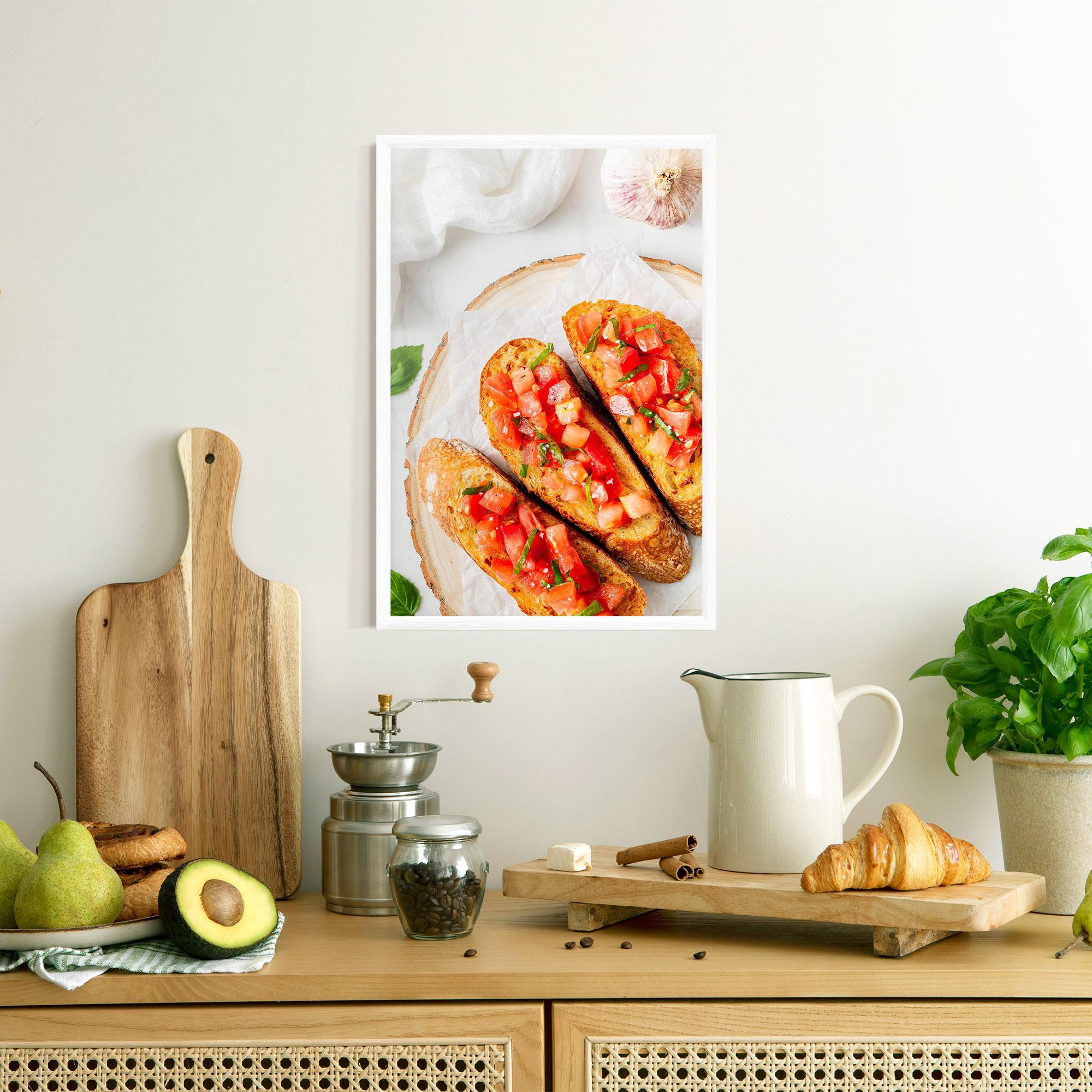 Poster Înrămat Tomatoes On Bread mockup 8