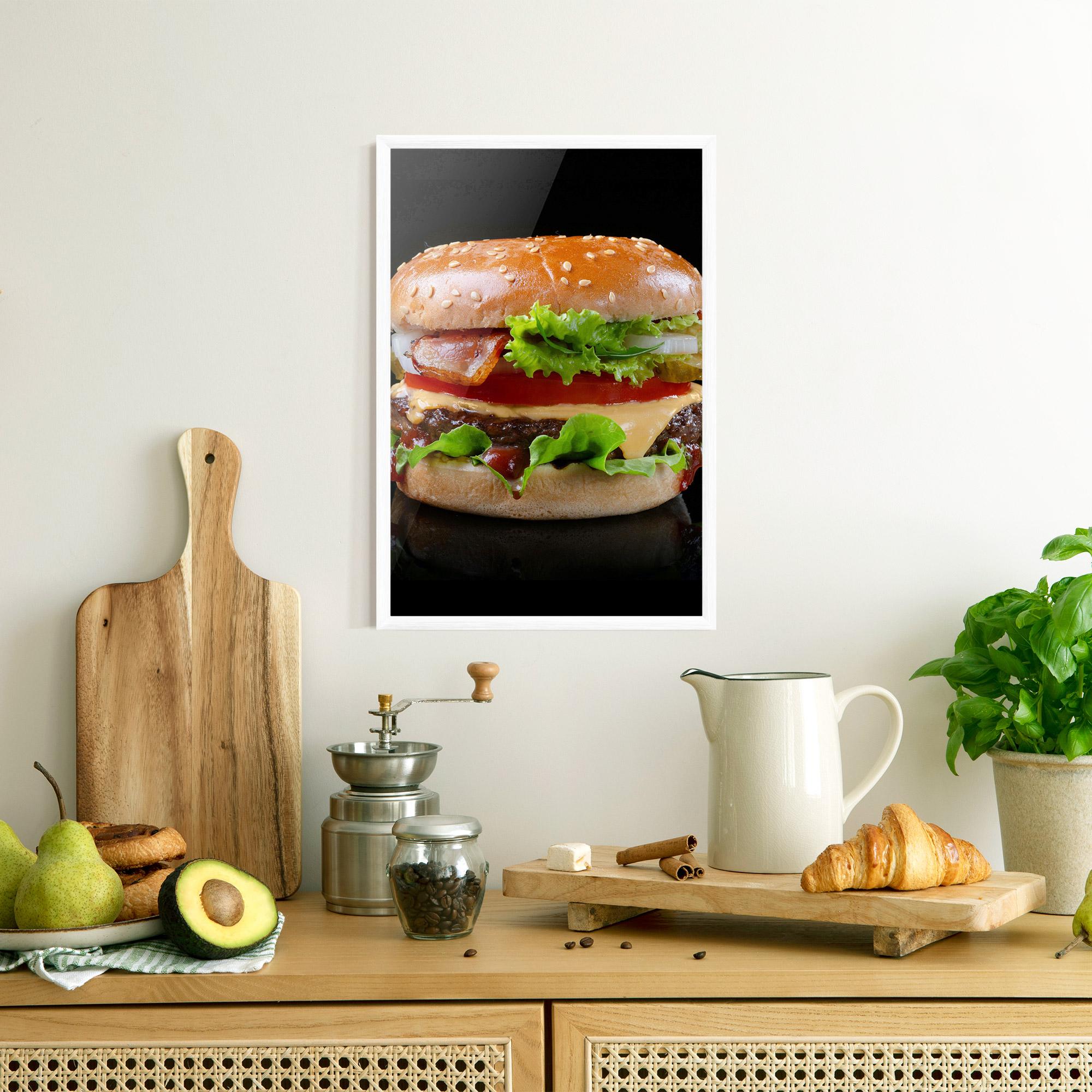 Poster Înrămat Yumm Hamburger mockup 8