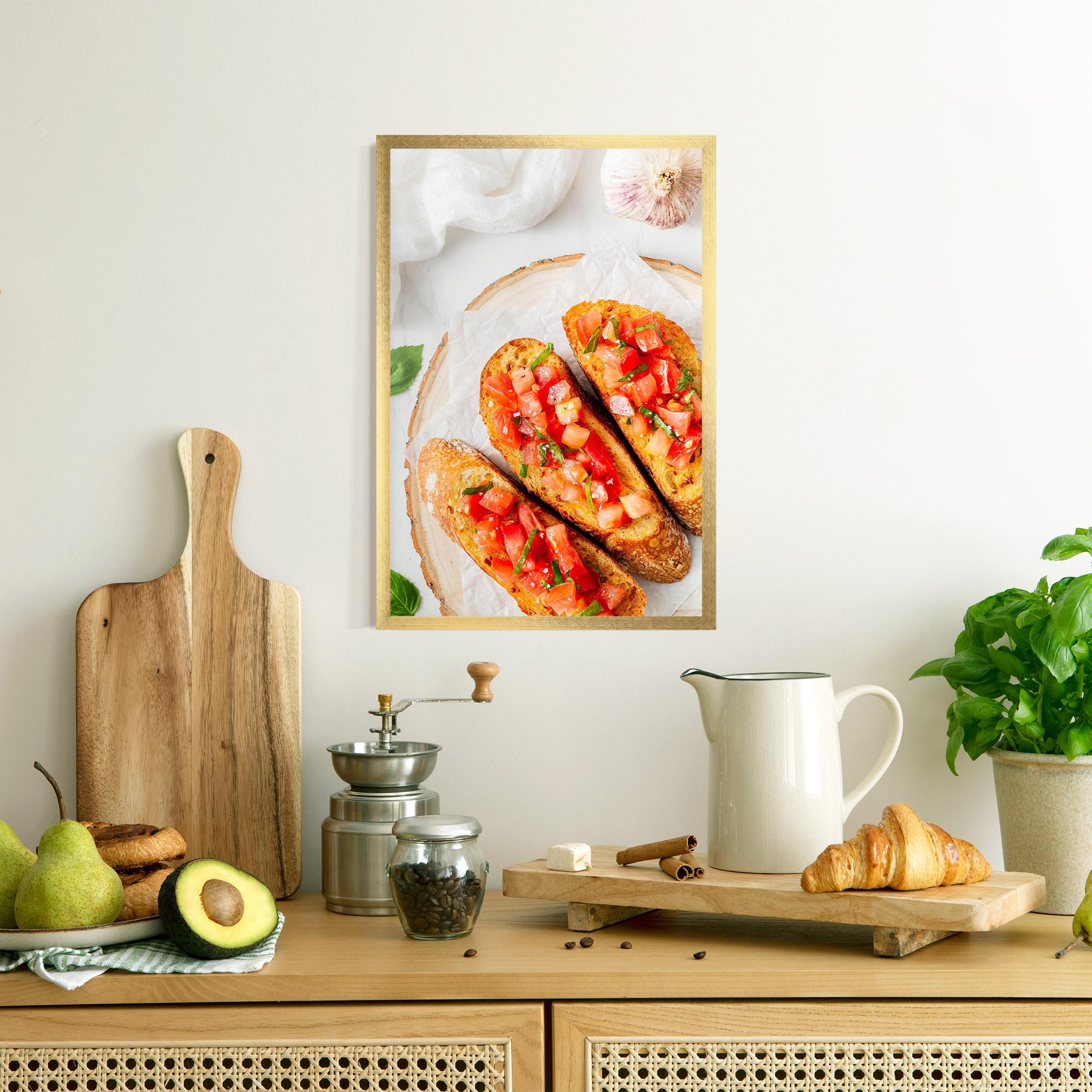 Poster Înrămat Tomatoes On Bread mockup 8