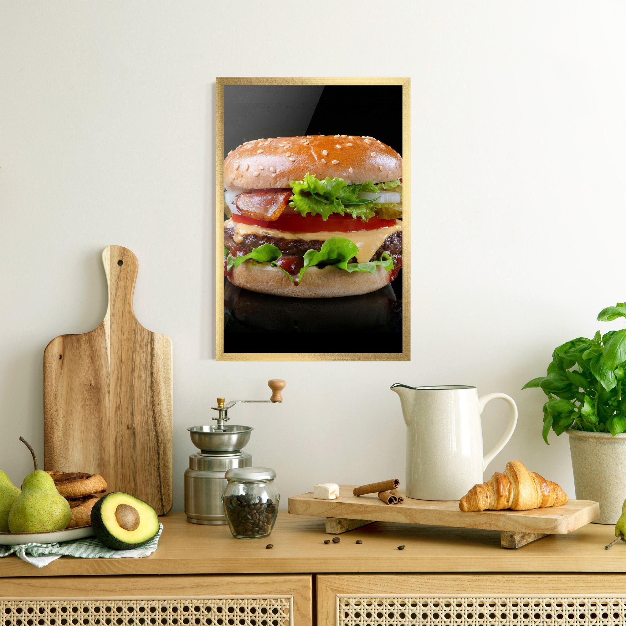 Poster Înrămat Yumm Hamburger mockup 8
