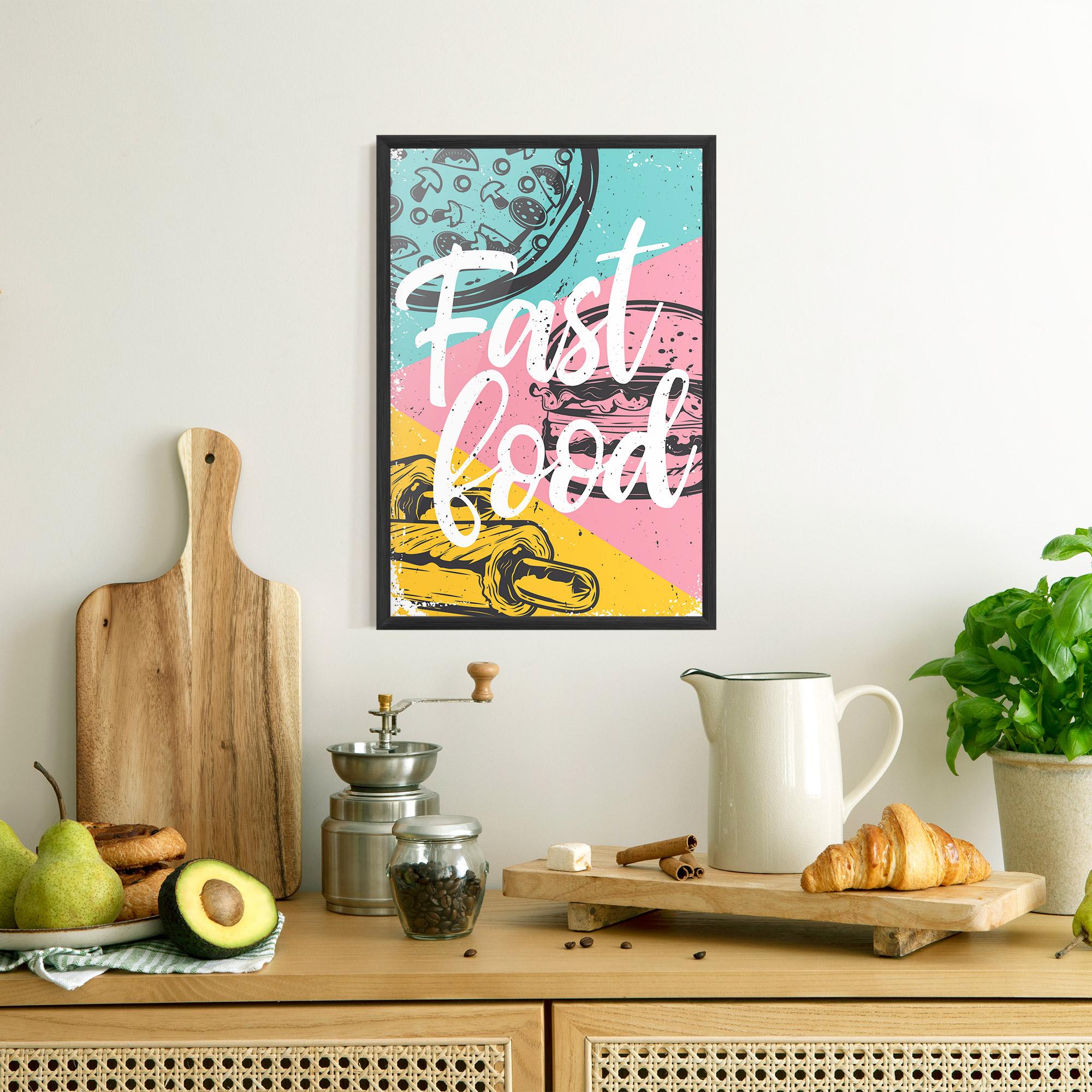 Poster Înrămat Fast Food Pink mockup 8