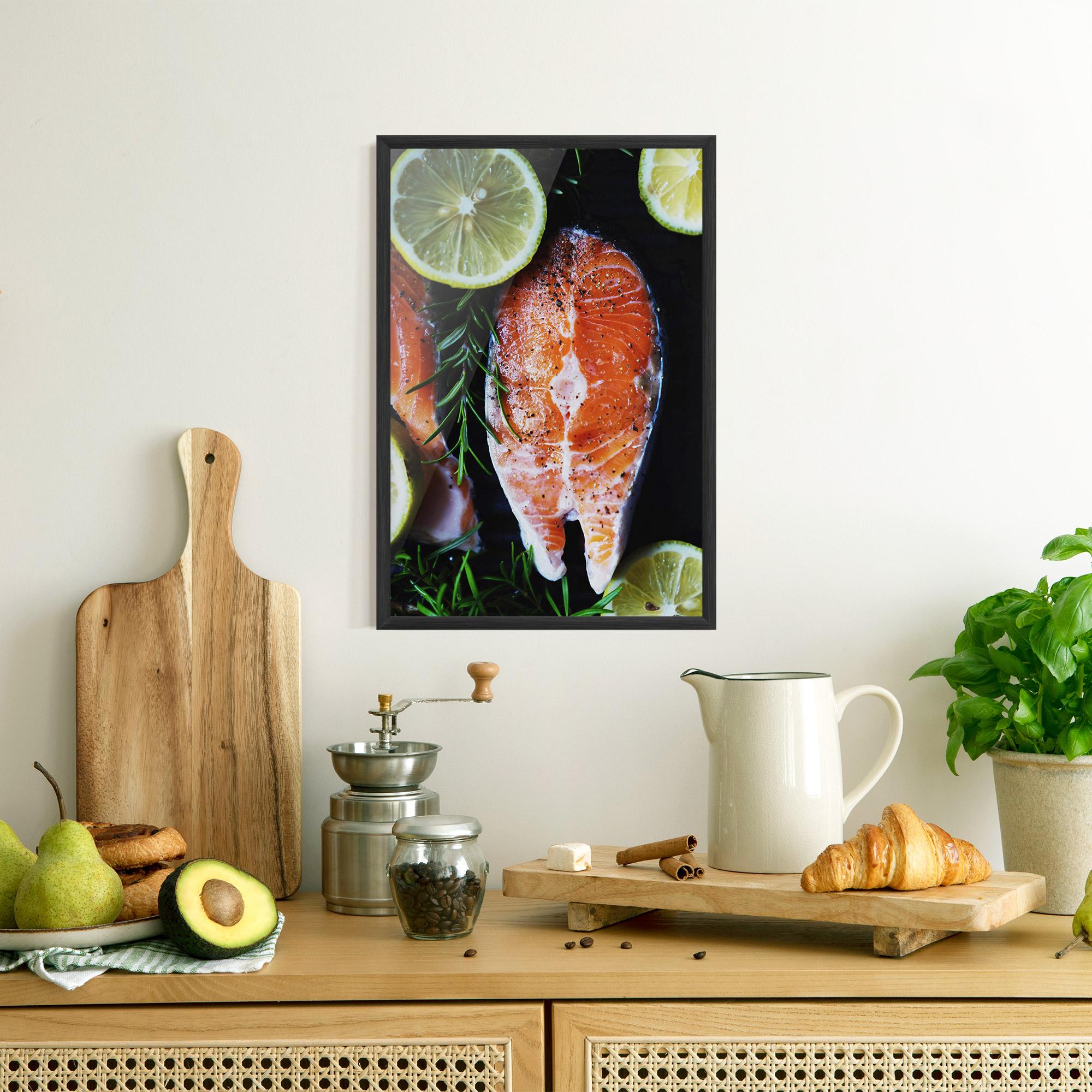 Poster Înrămat Fish With Lemons mockup 8