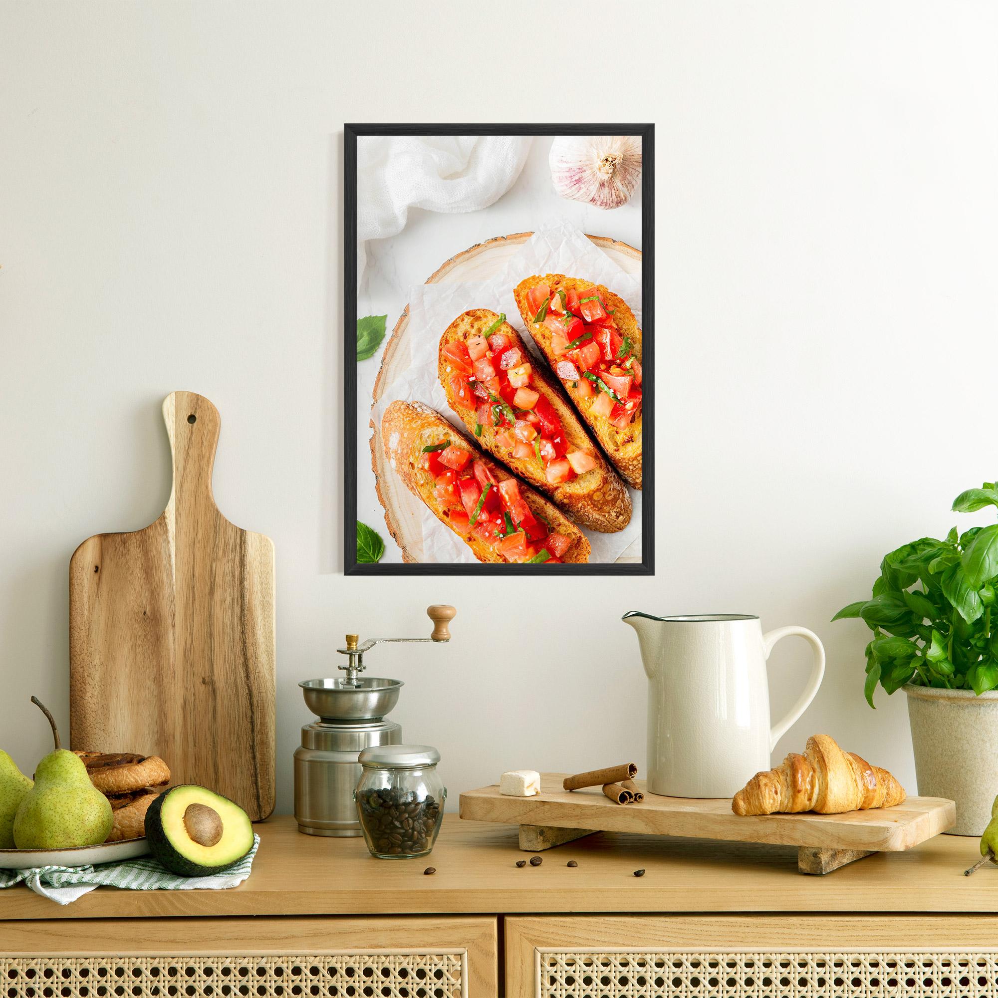 Poster Înrămat Tomatoes On Bread mockup 8