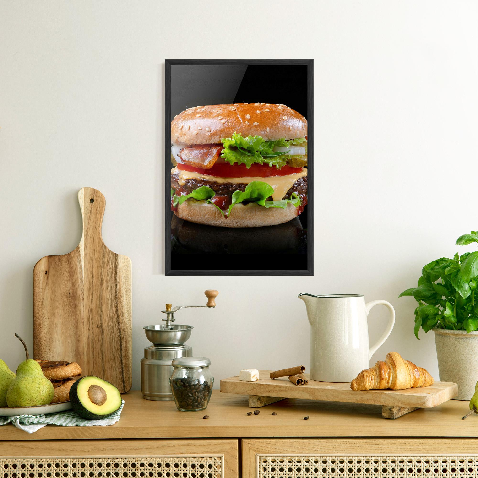 Poster Înrămat Yumm Hamburger mockup 8