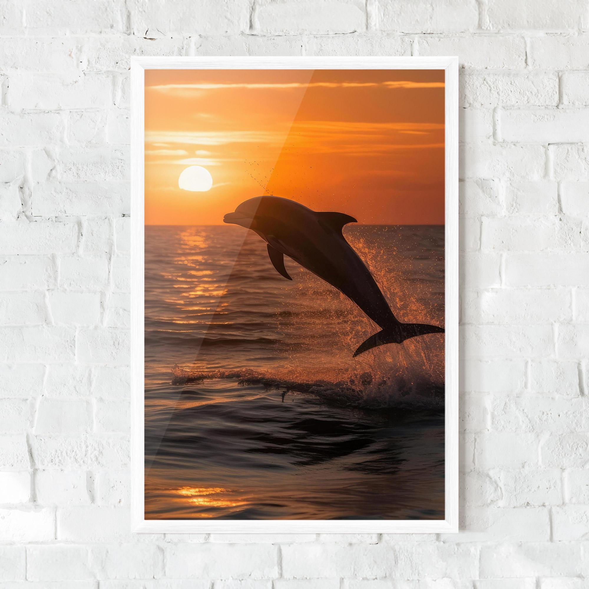 Poster Înrămat Dolphin Jump mockup 0