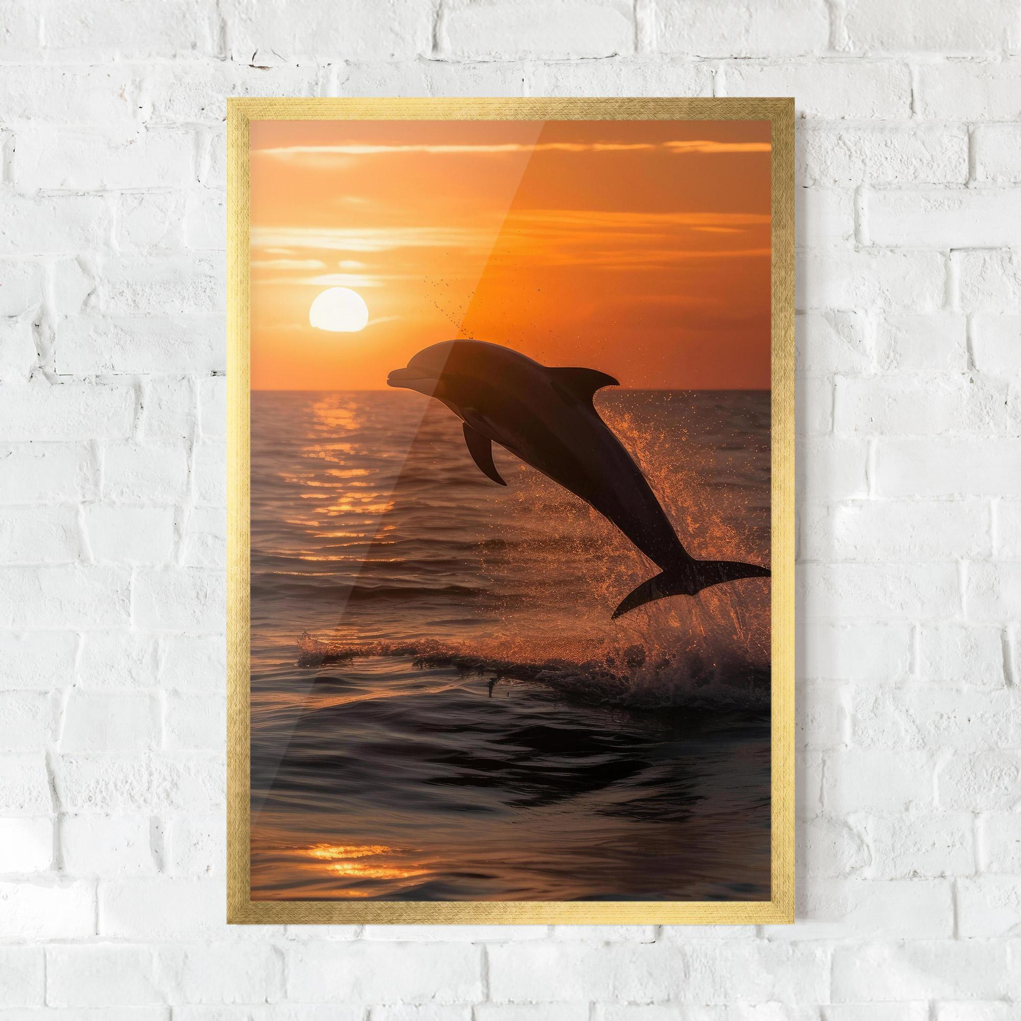 Poster Înrămat Dolphin Jump mockup 0