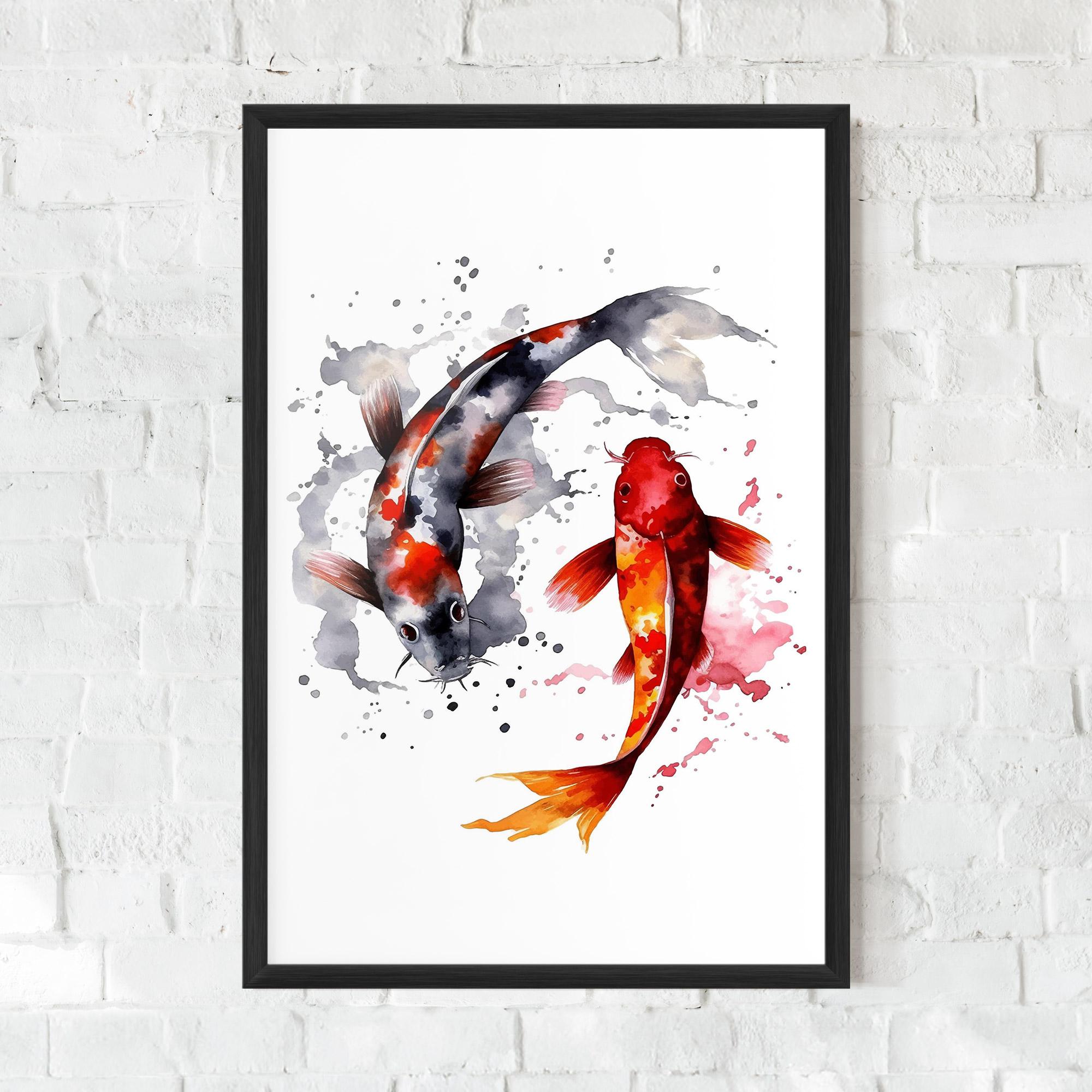 Poster Înrămat Beautiful Koi mockup 0
