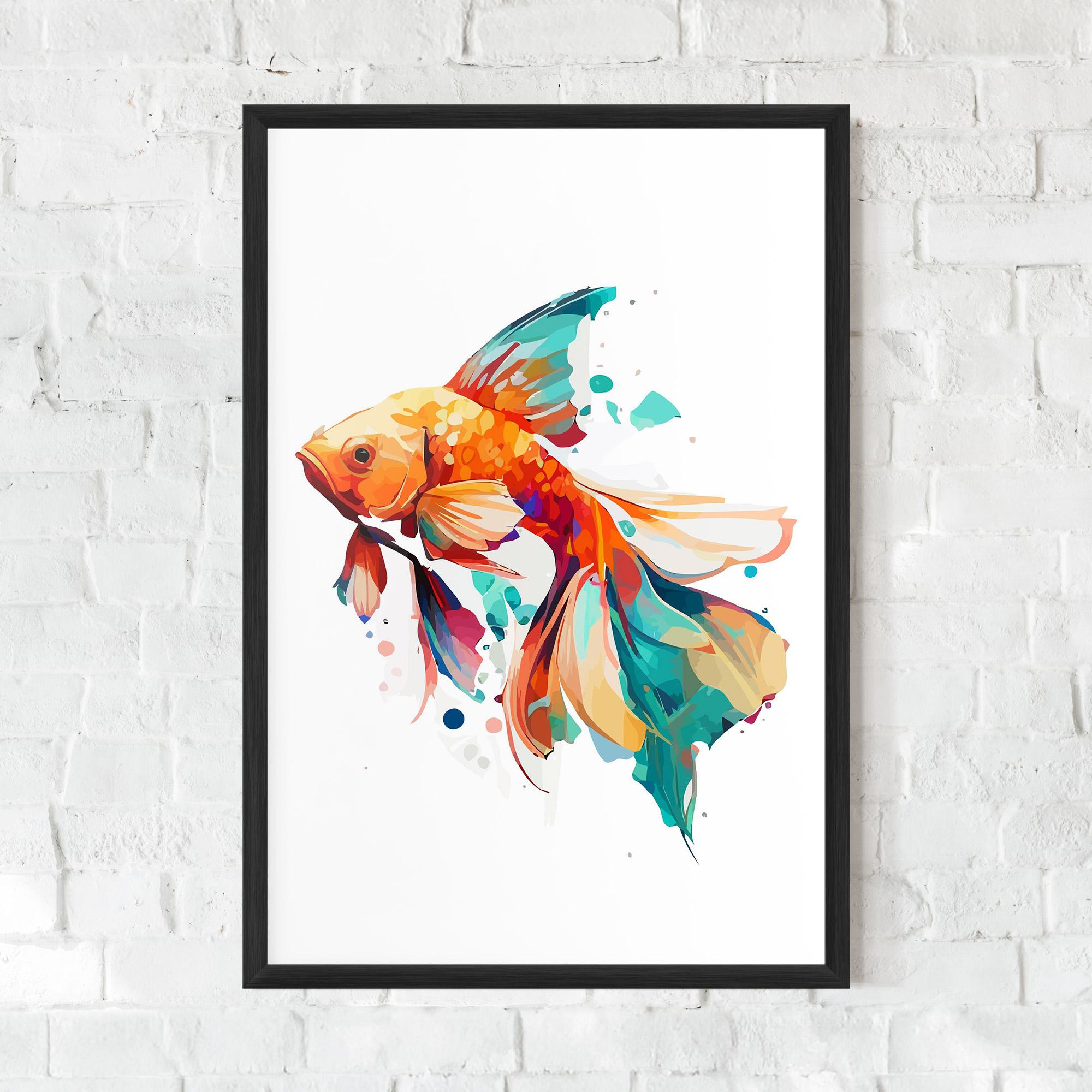 Poster Înrămat Blue Orange Fish mockup 0