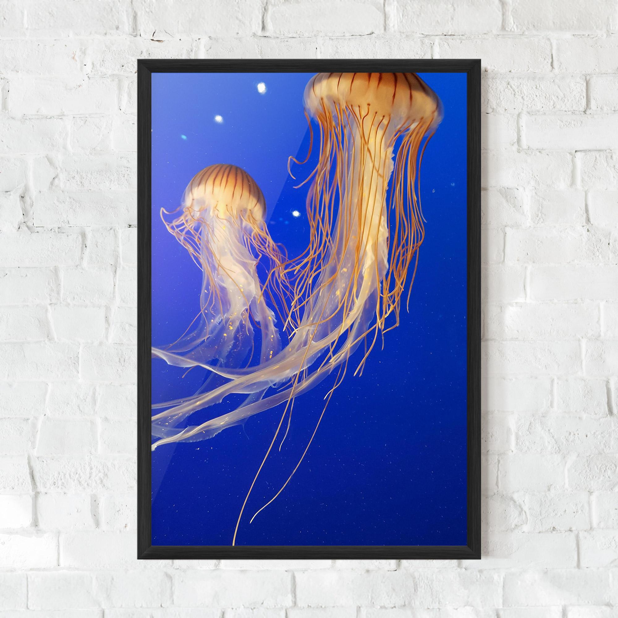 Poster Înrămat Light Orange Jellyfish mockup 0