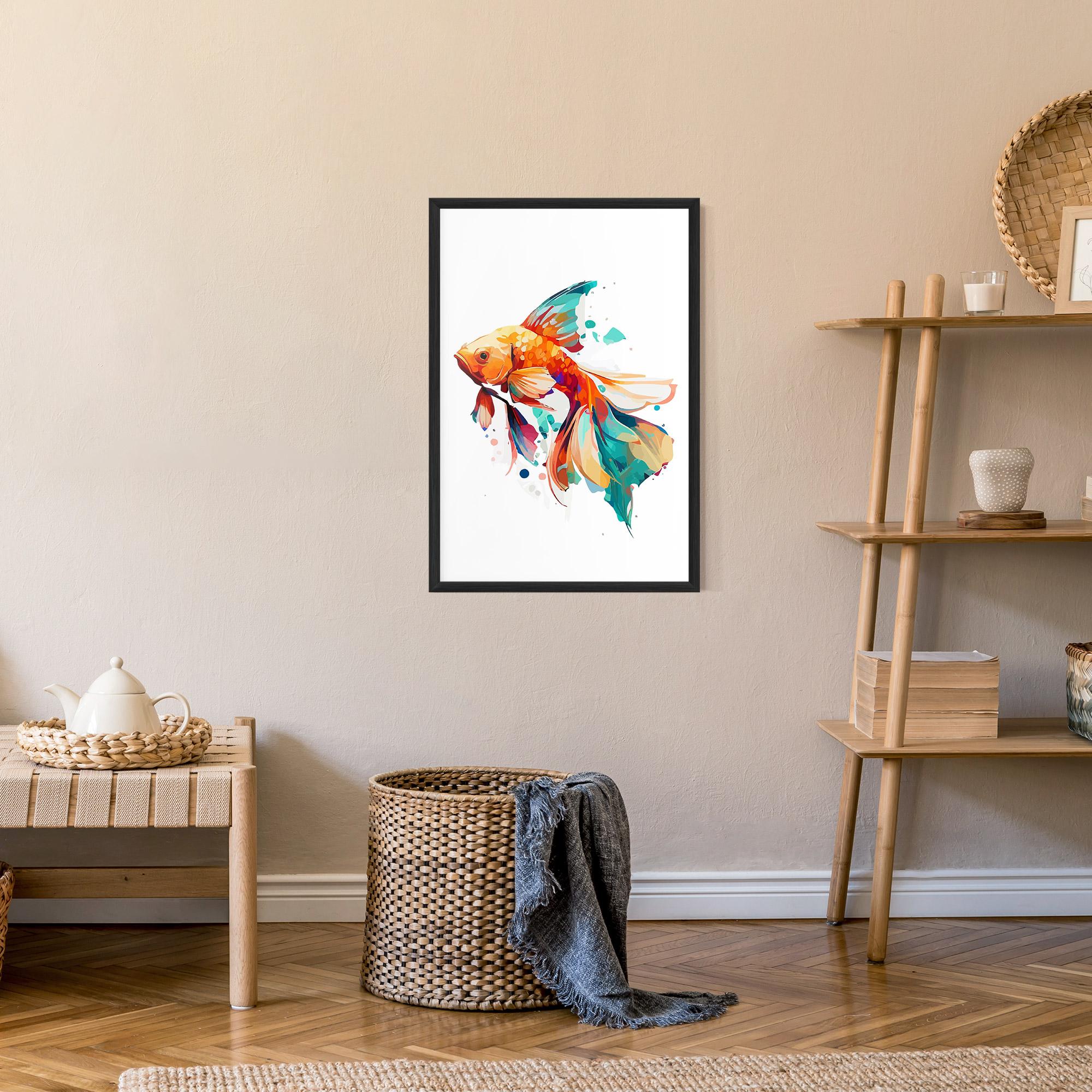 Poster Înrămat Blue Orange Fish mockup 9