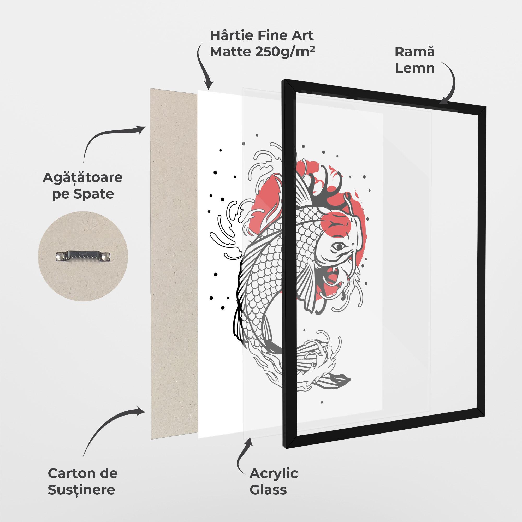 Poster Înrămat Koi Design mockup 1