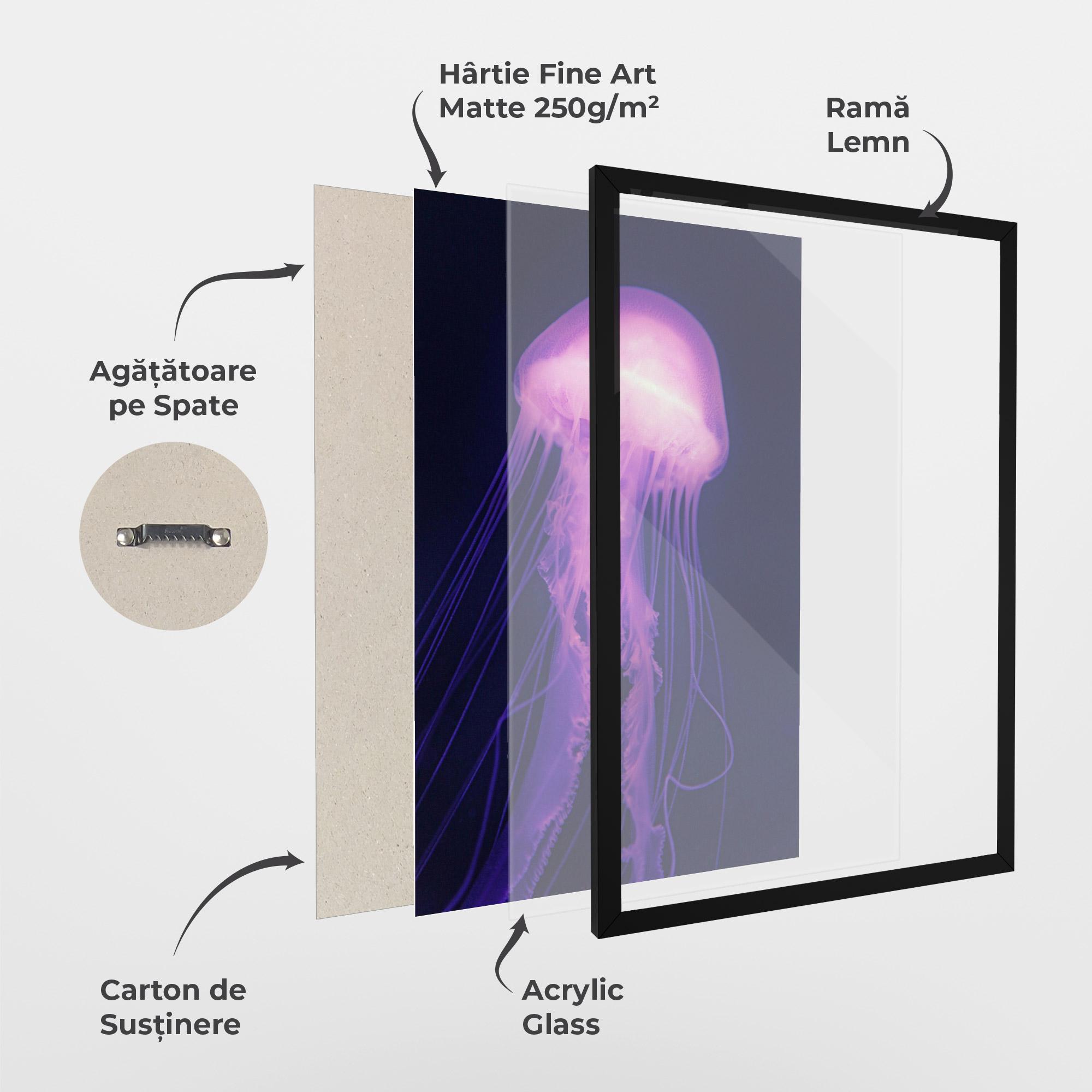 Poster Înrămat Light Purple Jellyfish mockup 1