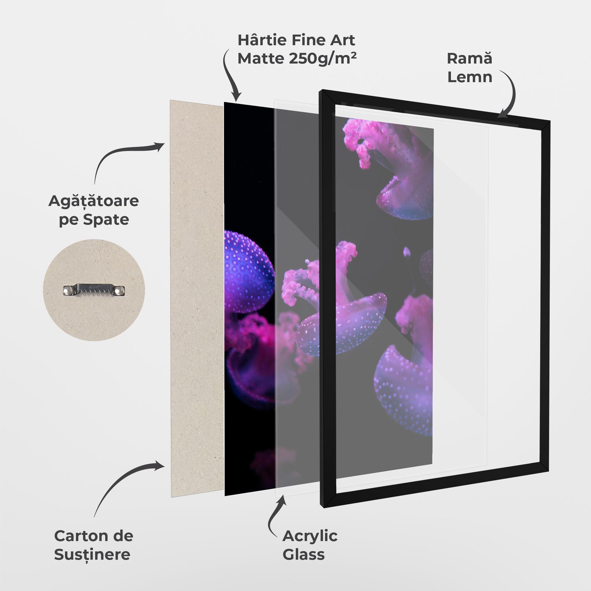 Poster Înrămat Little Purple Jellyfish mockup 1