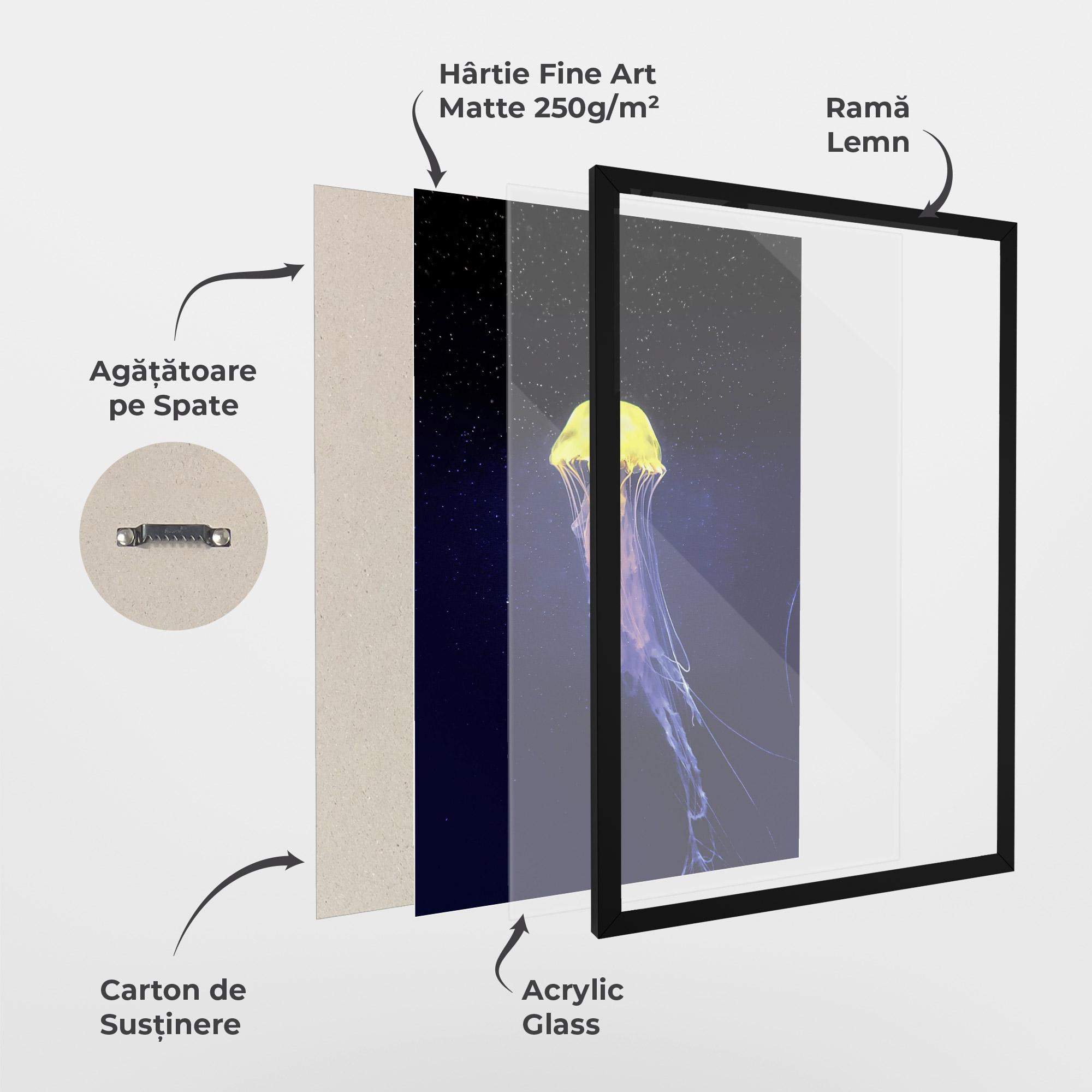 Poster Înrămat Purple Jellyfish mockup 1