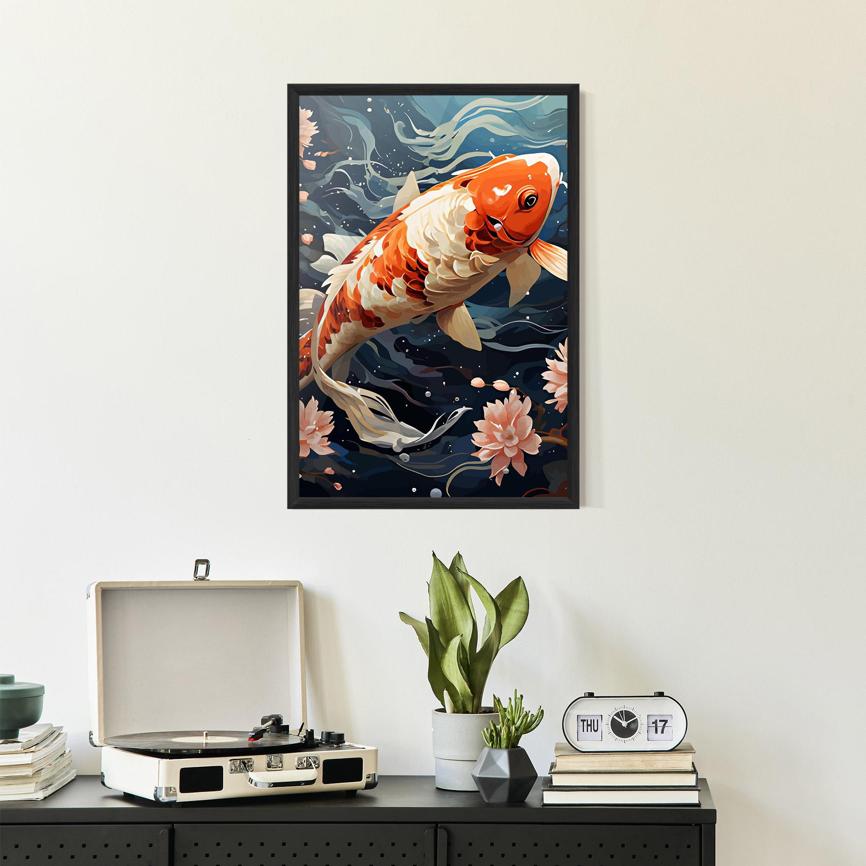 Poster Înrămat Pretty Koi mockup 2