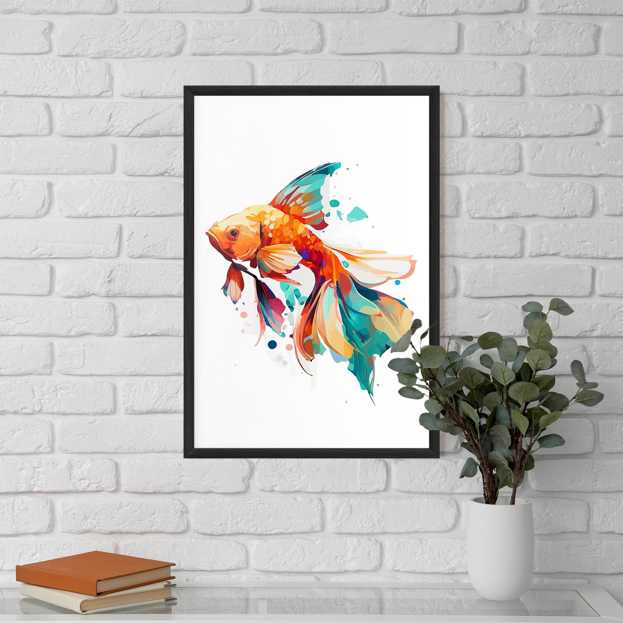 Poster Înrămat Blue Orange Fish mockup 5