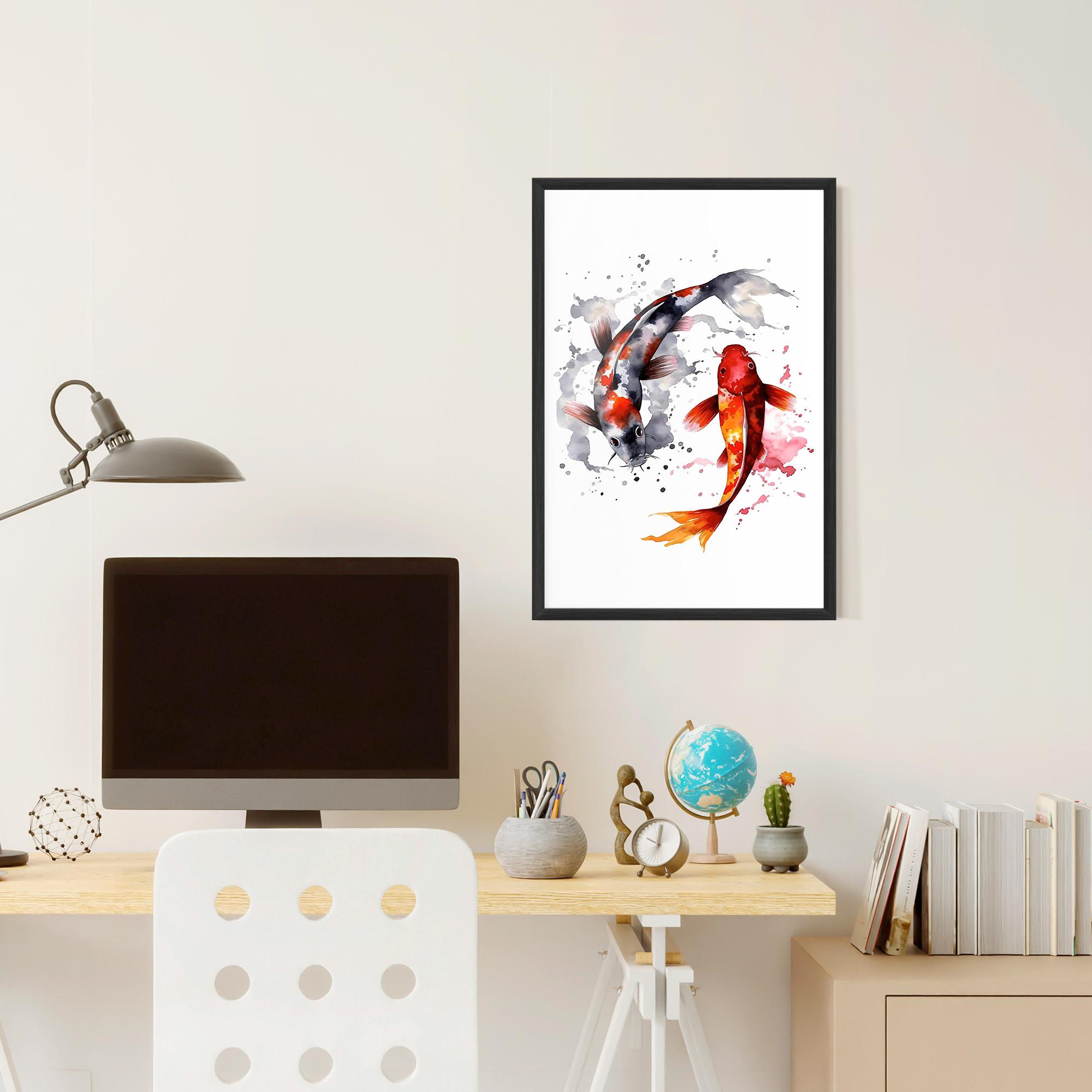 Poster Înrămat Beautiful Koi mockup 6